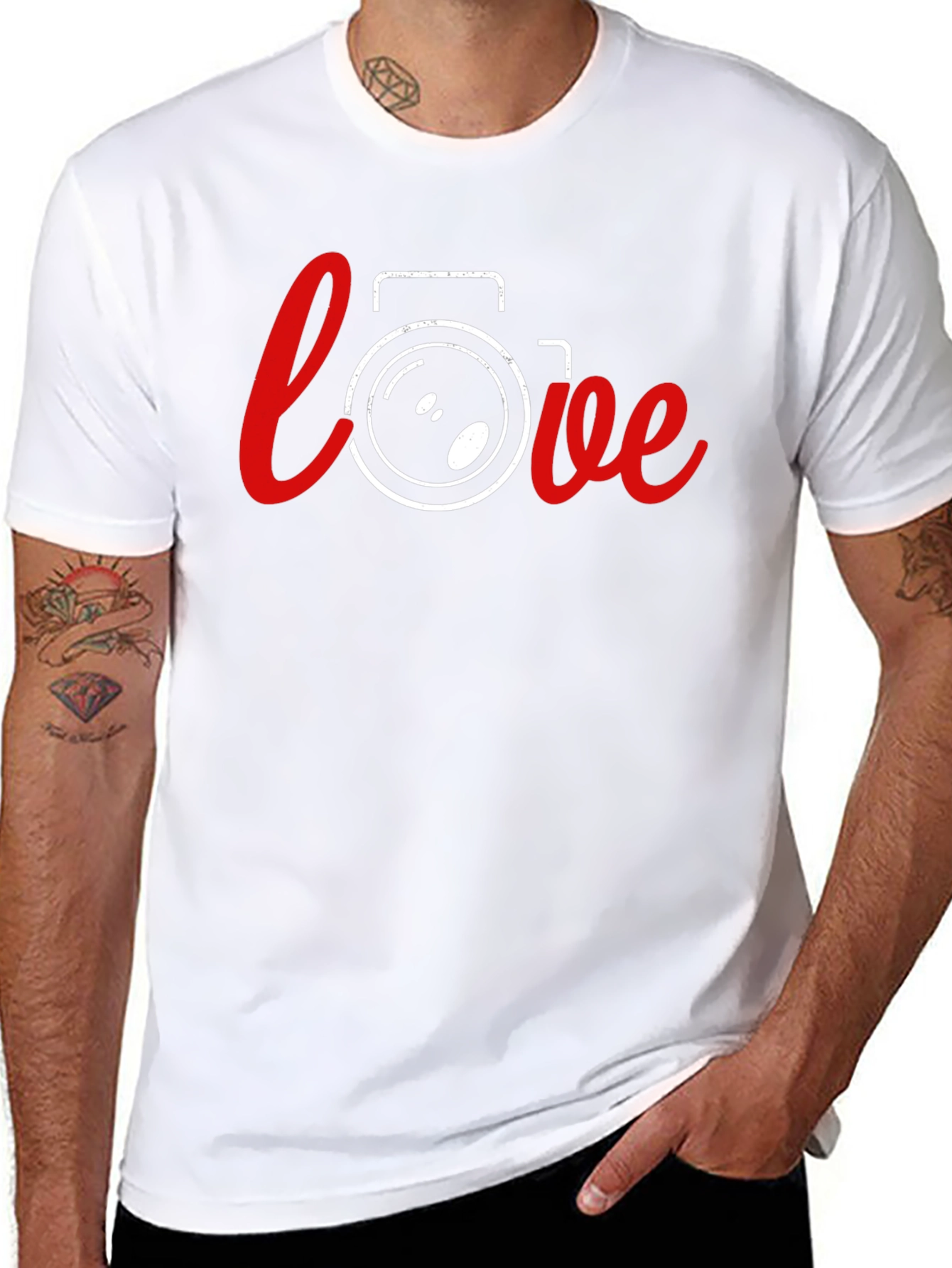 Black Love Photography Graphic Black T-Shirt view 8