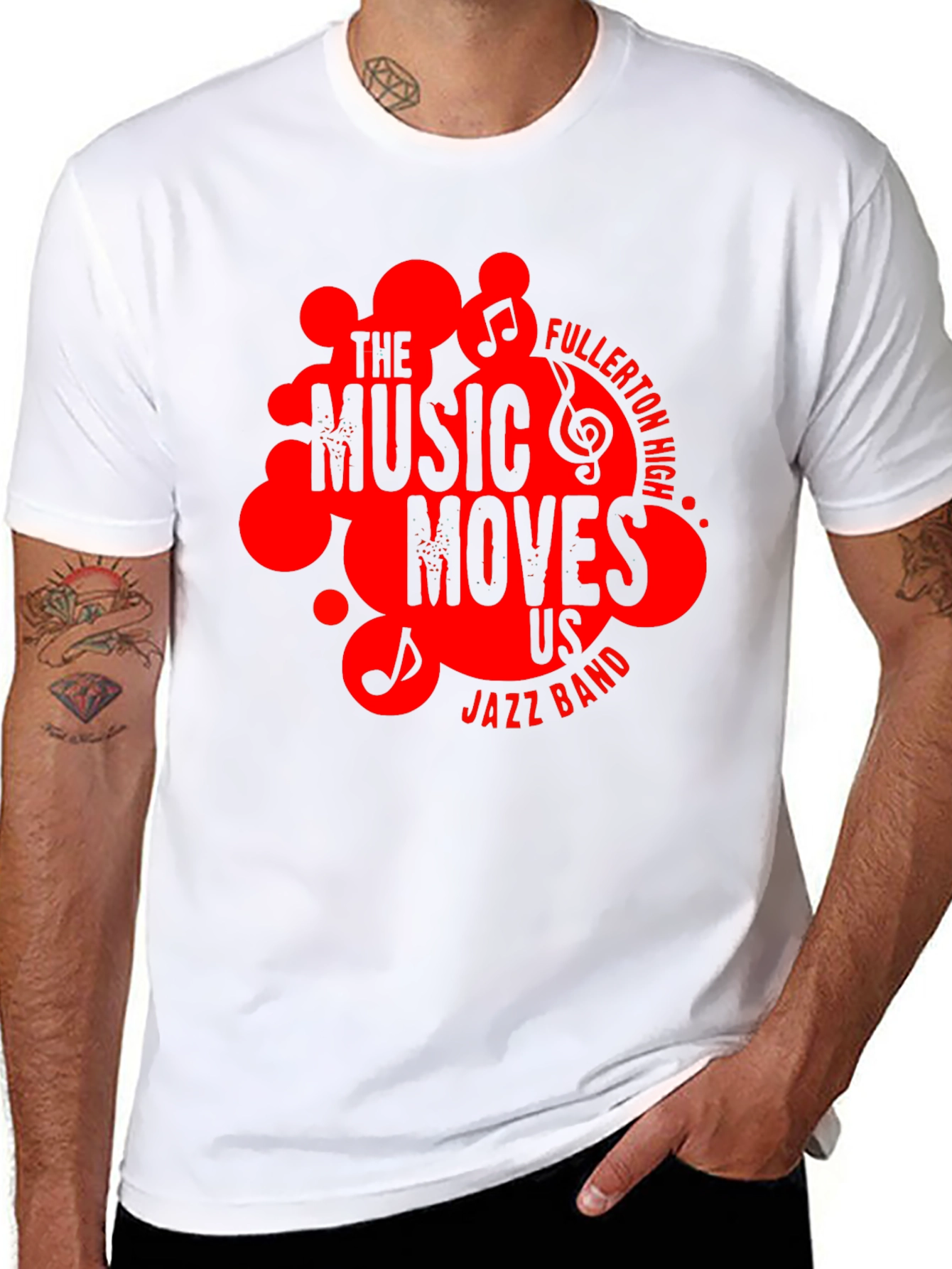 Black The Music Moves Us Jazz Band Black T-Shirt view 8