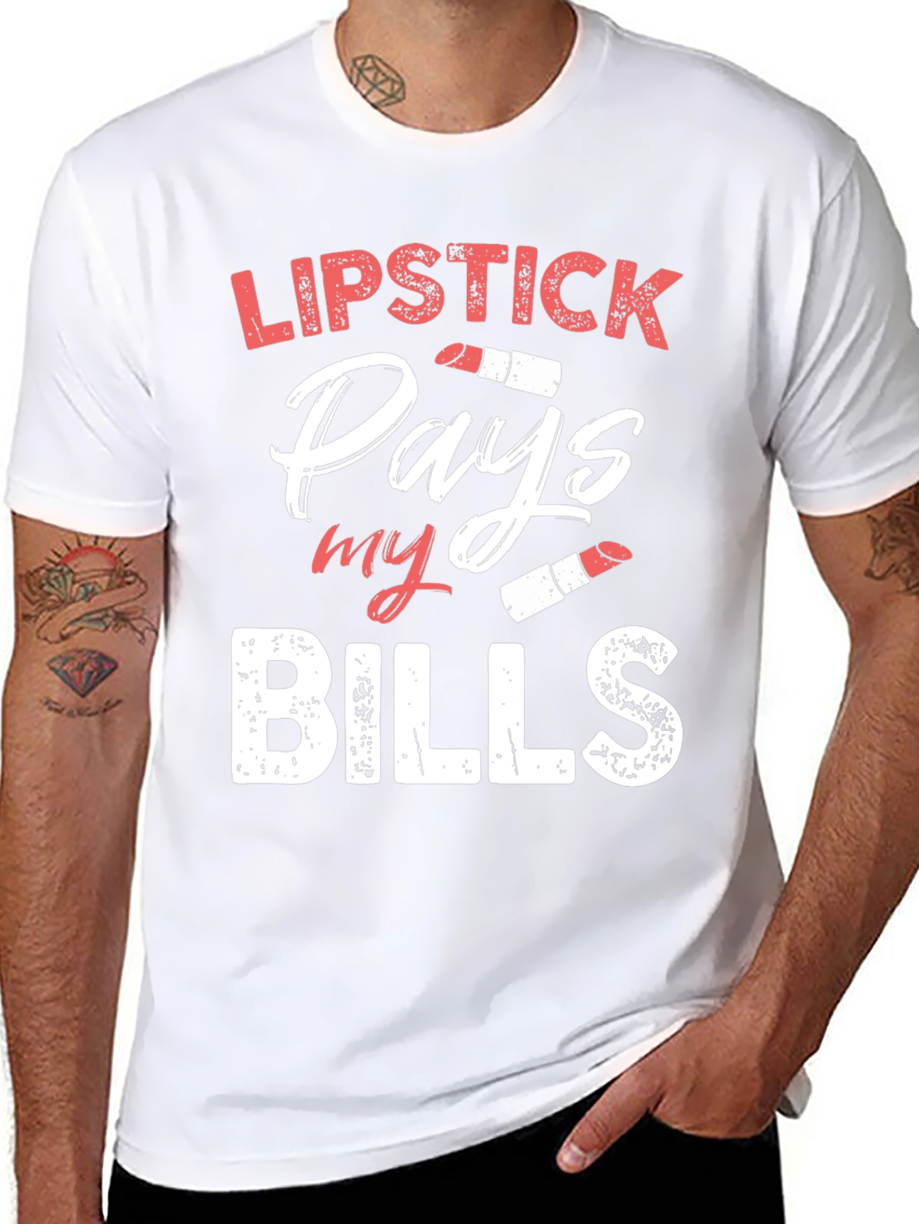 Black Lipstick Pays My Bills T-Shirt view 8