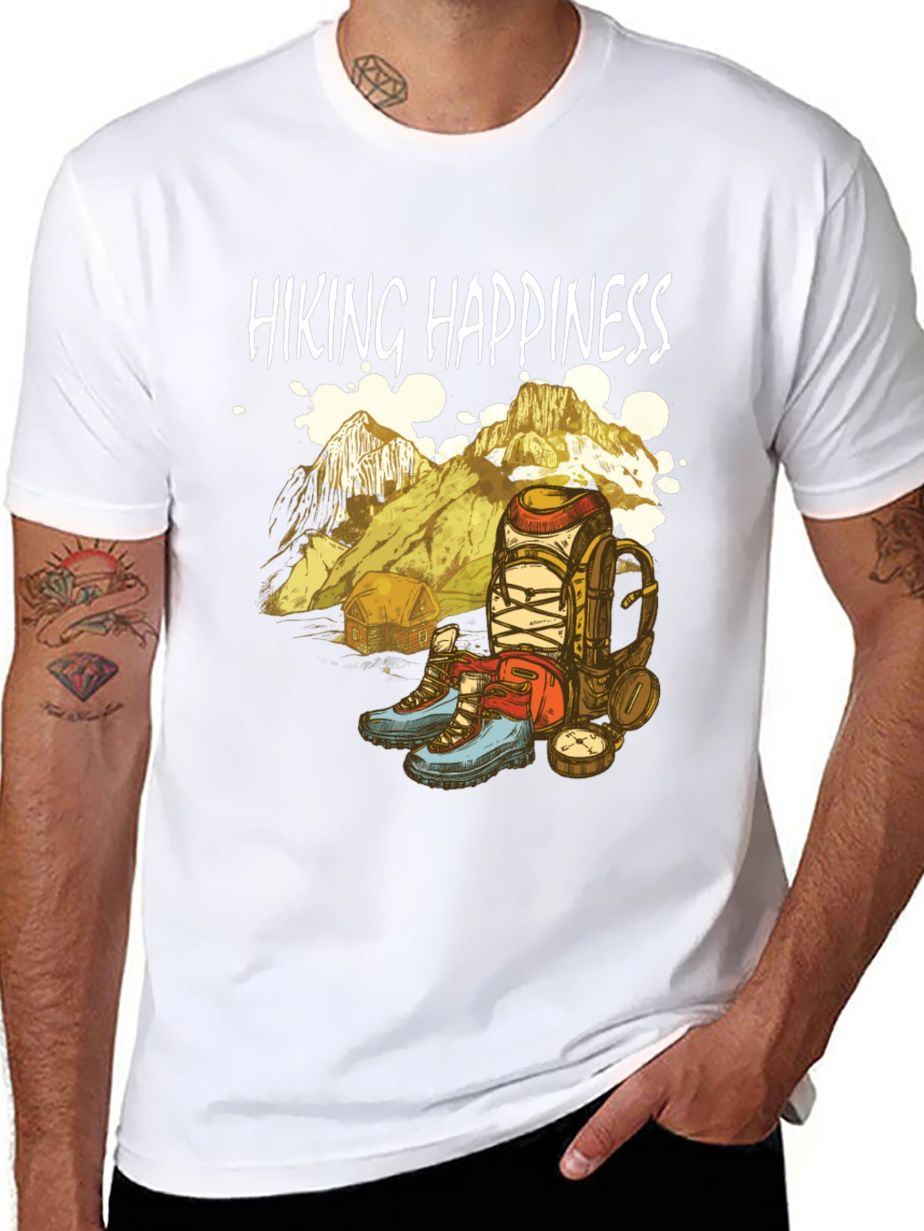 Black Hiking Happiness Graphic Tee - Adventure Awaits! view 8