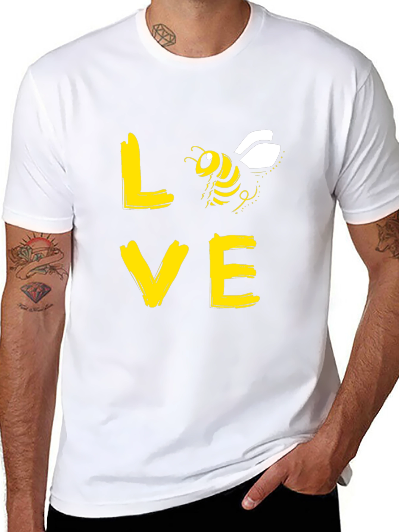 Black Love Bee Graphic T-Shirt - Black view 8