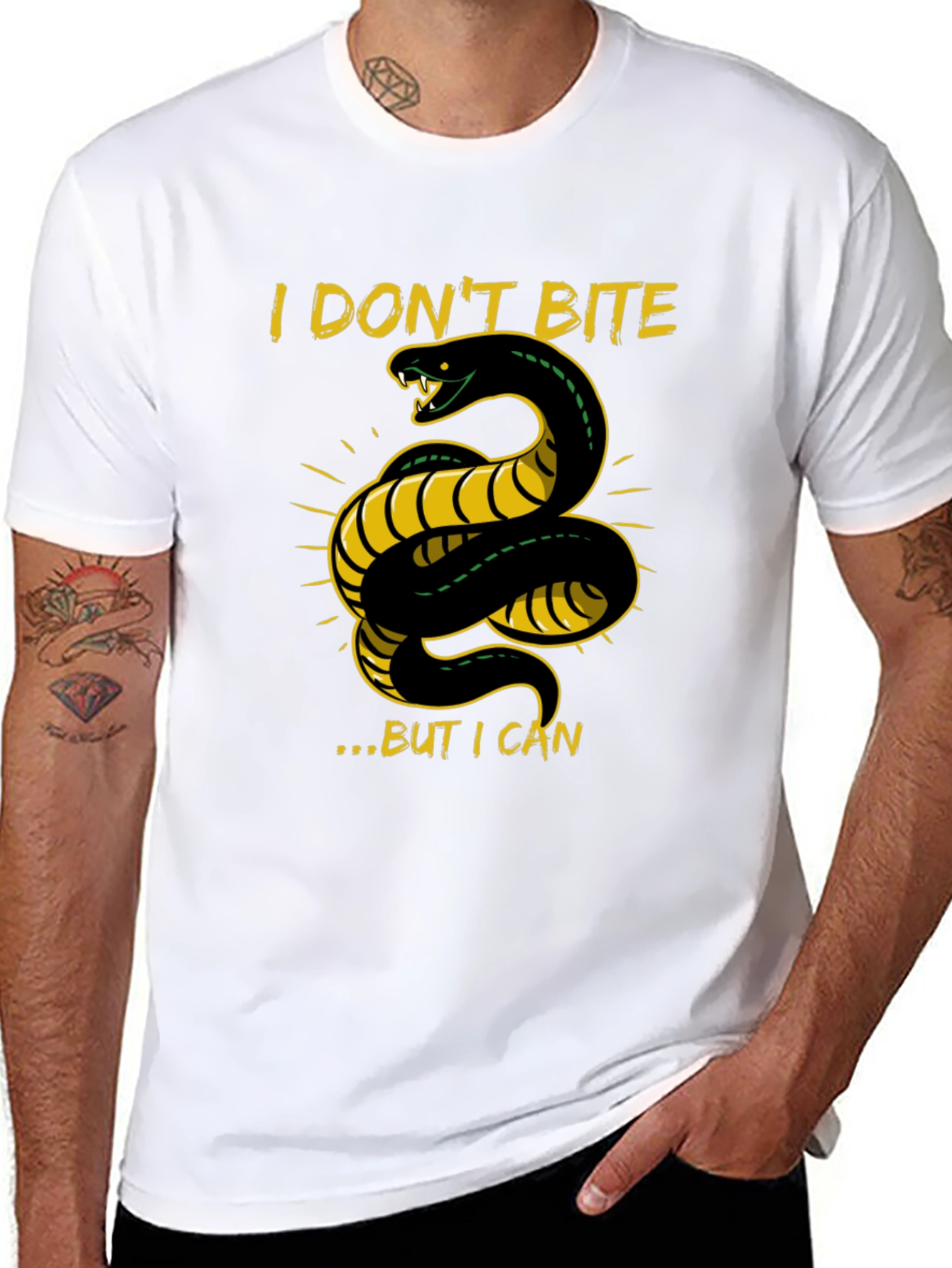 Black I Don't Bite T-Shirt - Snake Graphic Tee view 8
