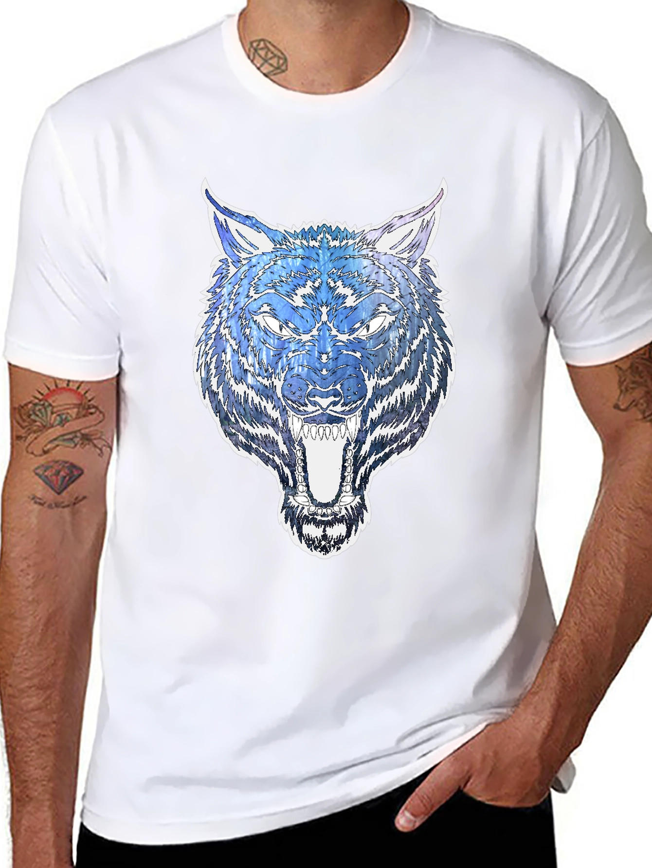 Black Black Wolf Graphic Tee - Bold & Stylish view 8