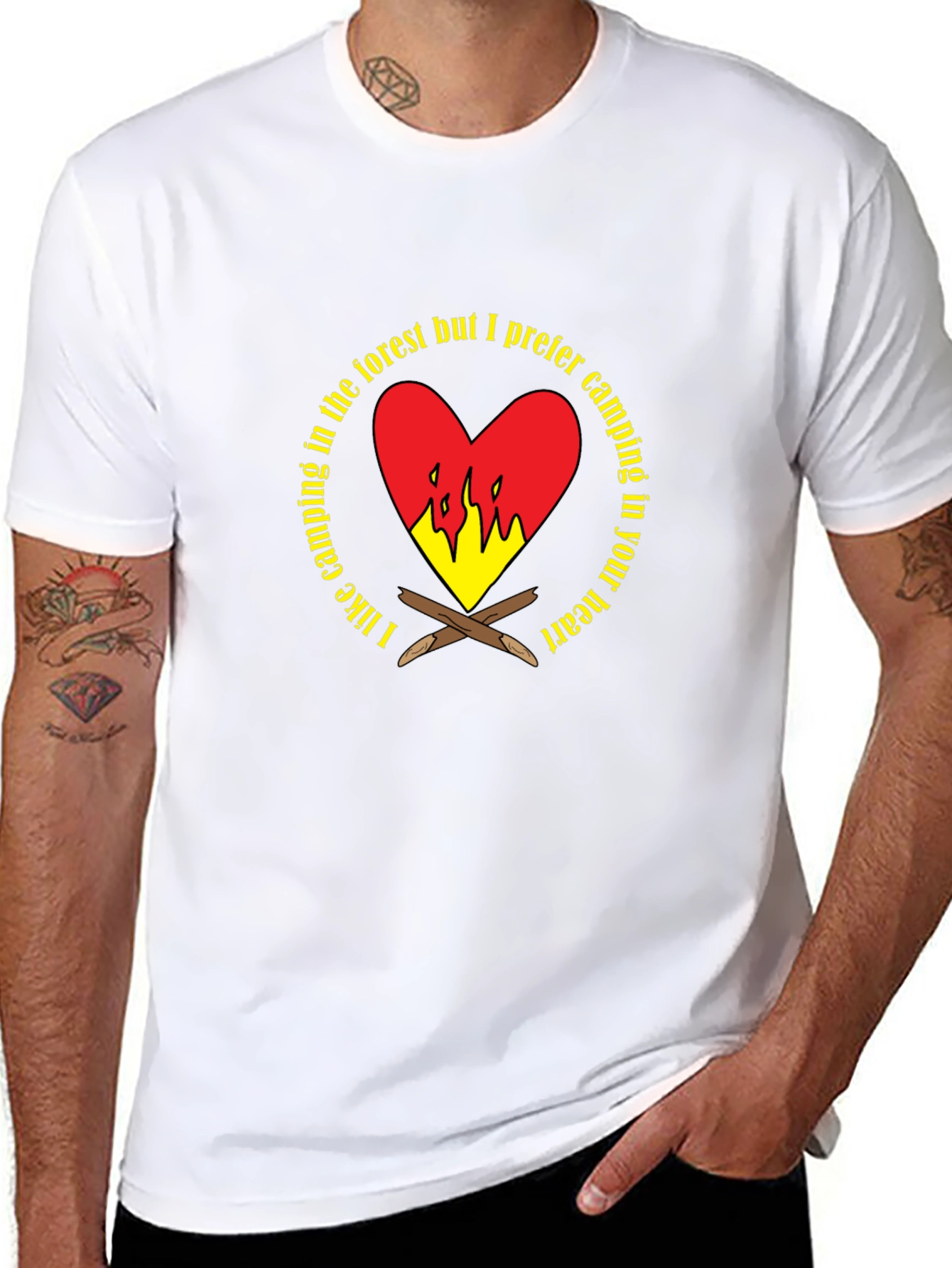 Black Camping Heart Graphic T-Shirt view 8