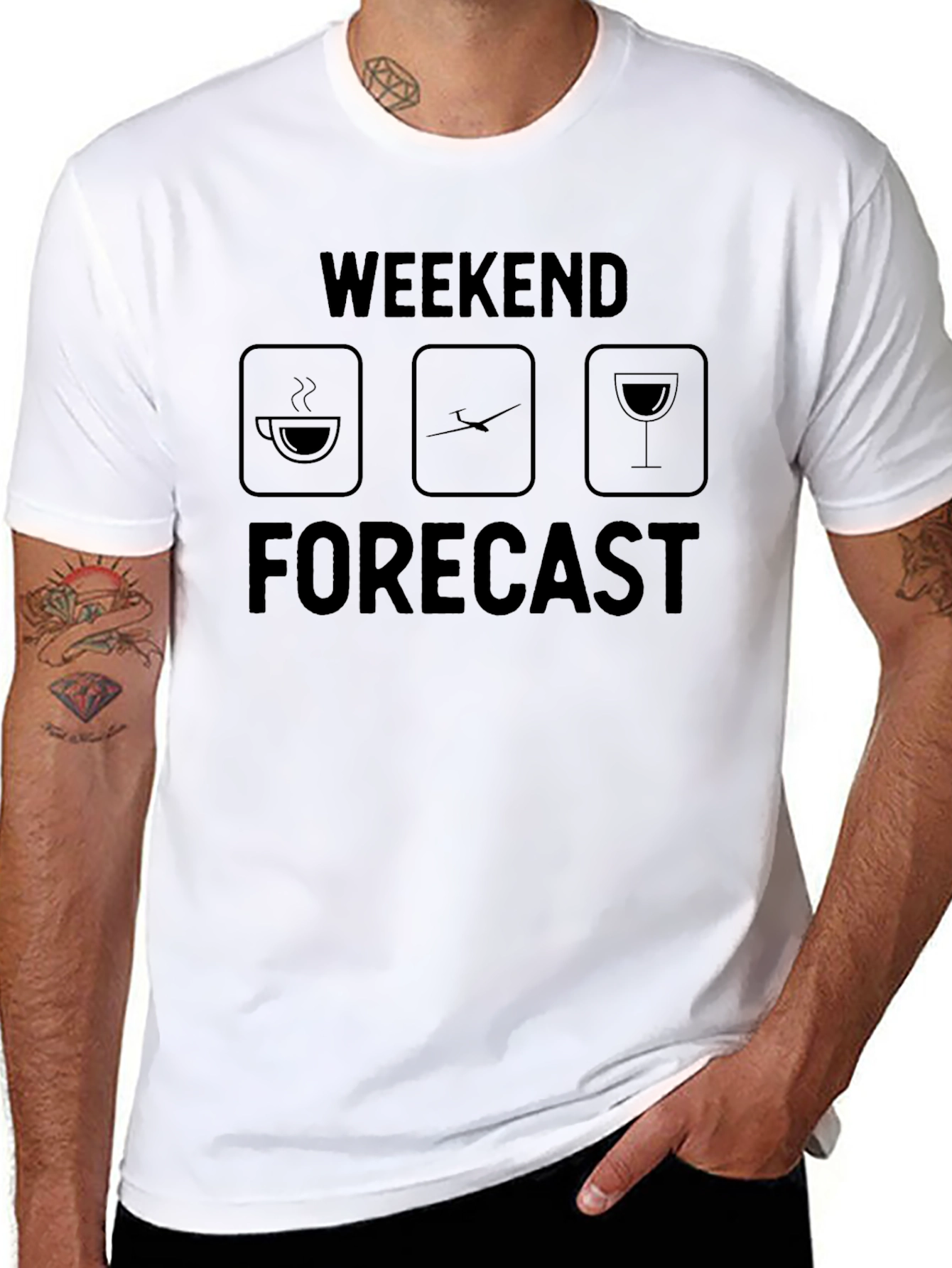 Black Weekend Forecast T-Shirt: Coffee, Golf, Wine view 8