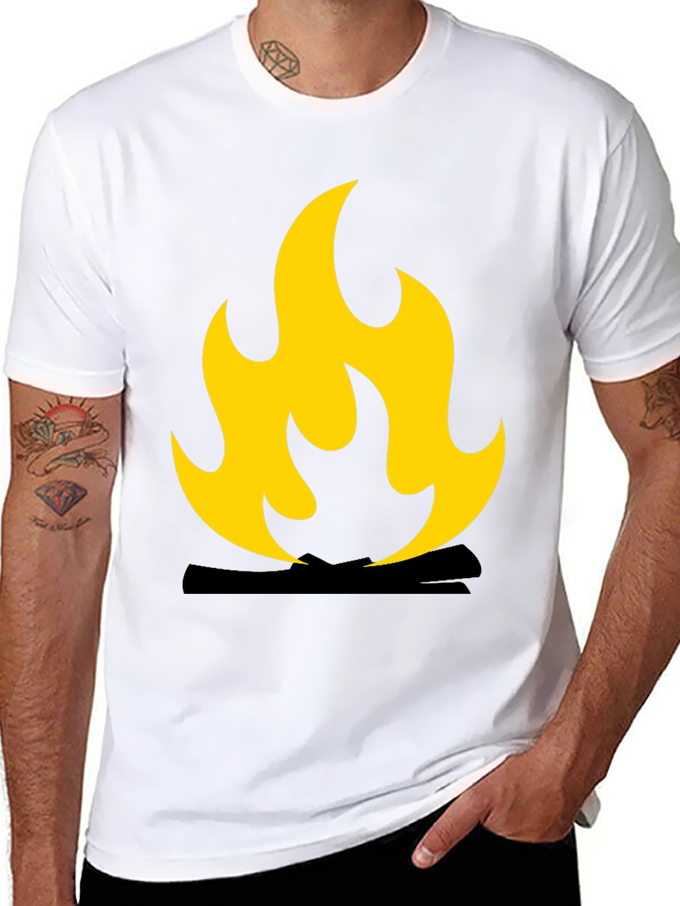Black Flame Graphic Black T-Shirt view 8