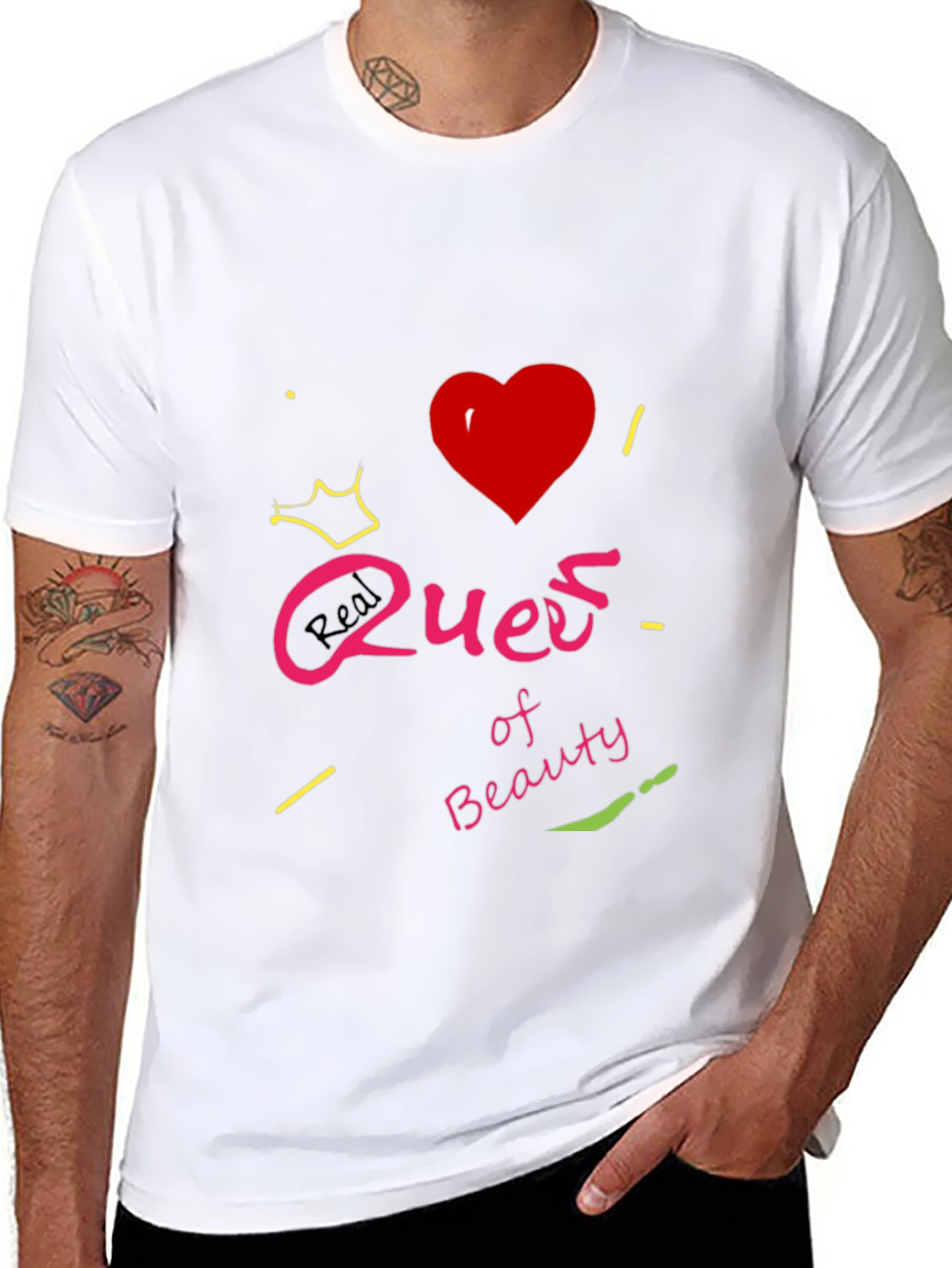 Black Real Queen of Beauty Graphic T-Shirt - Black view 8
