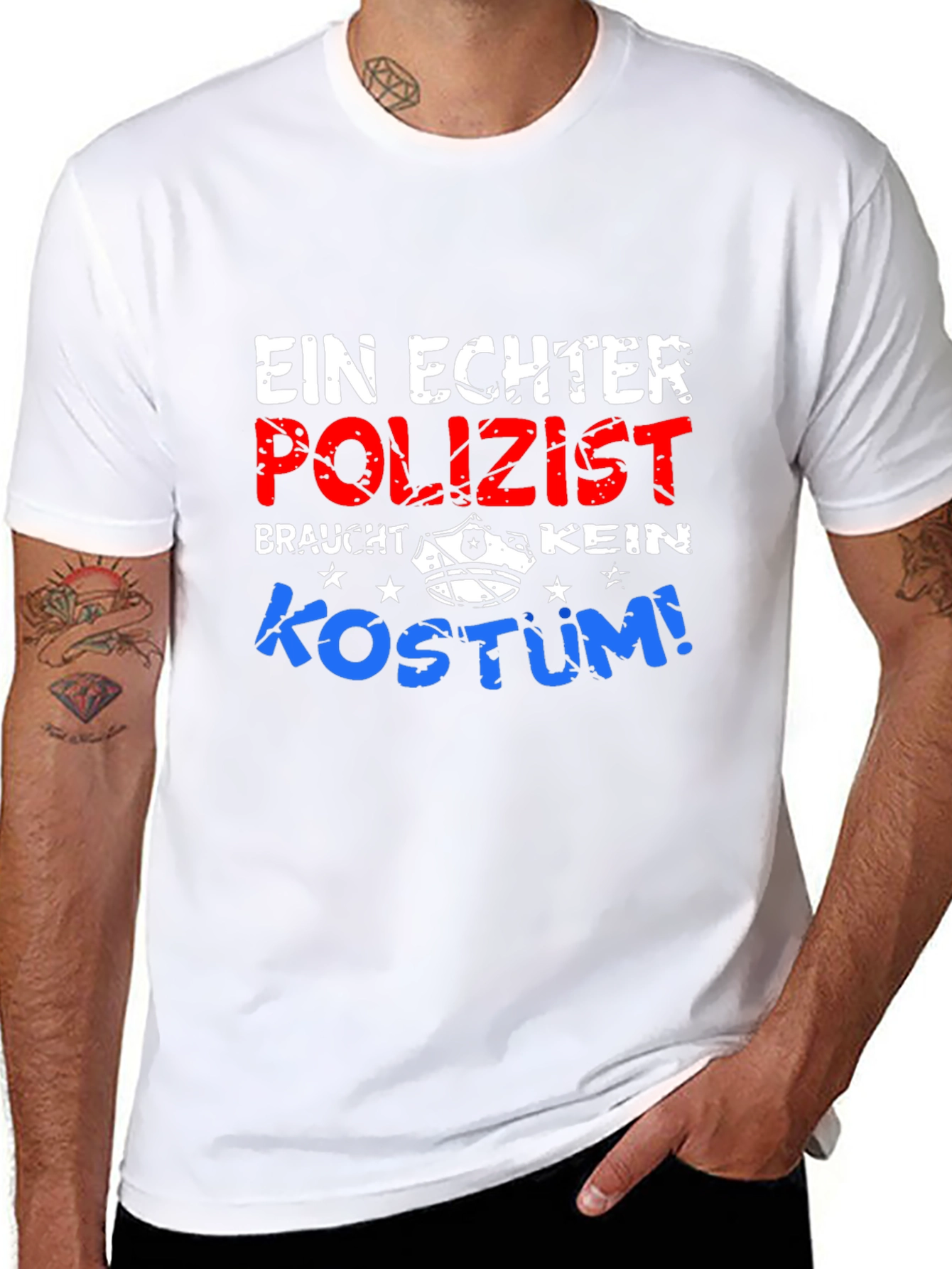Black Ein Echter Polizist T-Shirt view 8