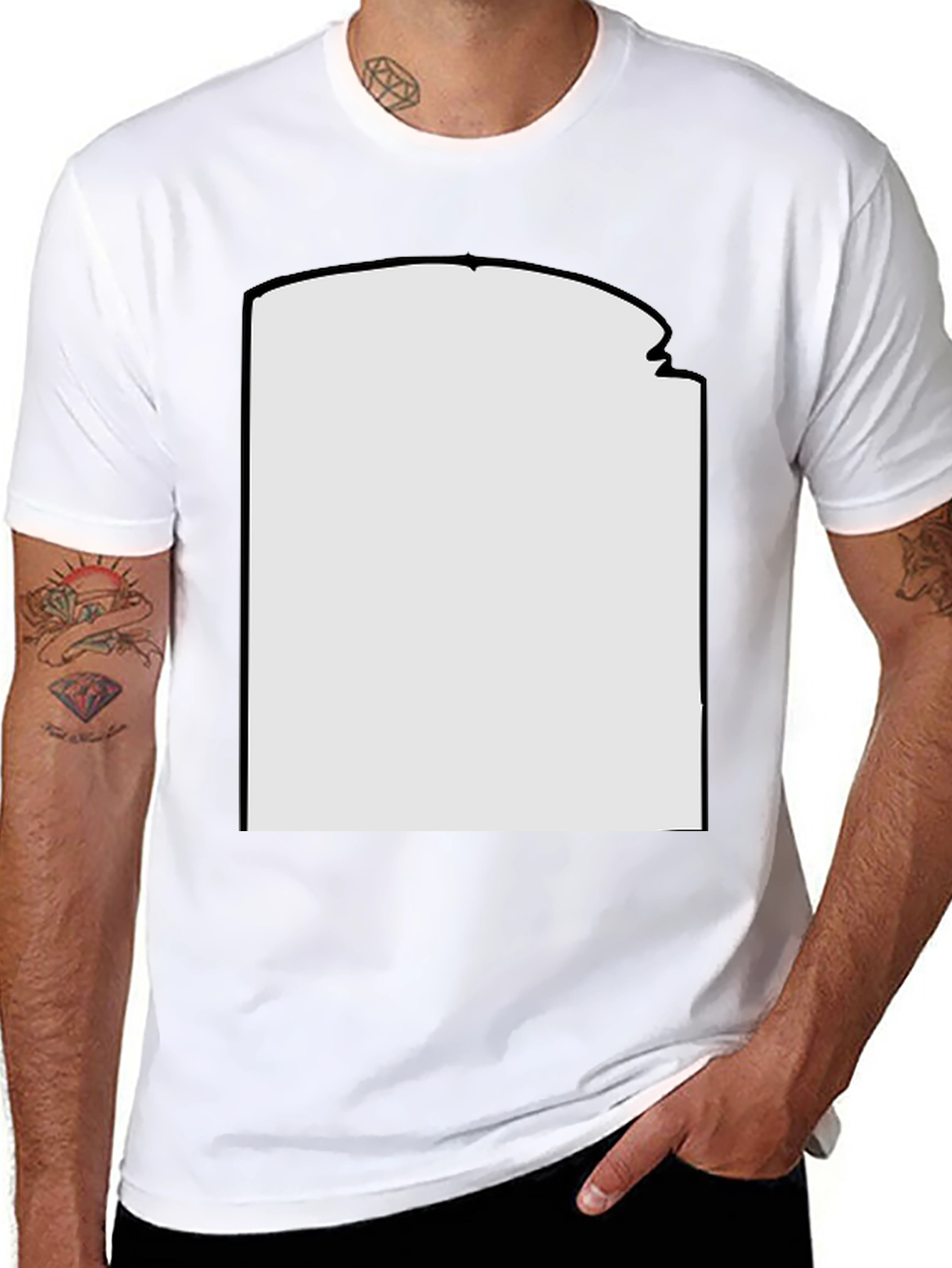 Black Blank Graphic Tee - Customizable Design Space view 8