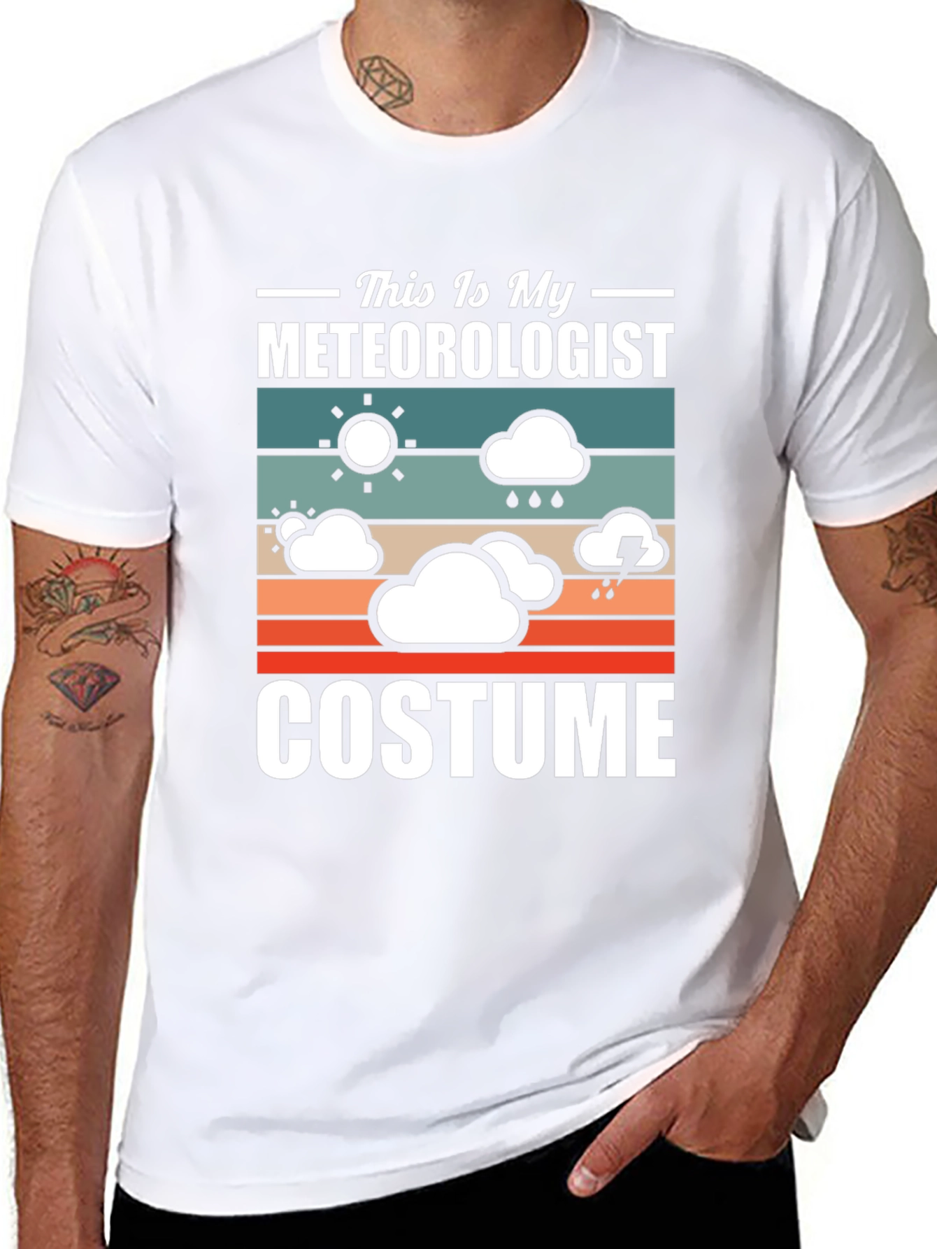 Black Meteorologist Costume T-Shirt - Funny Weather Tee view 8