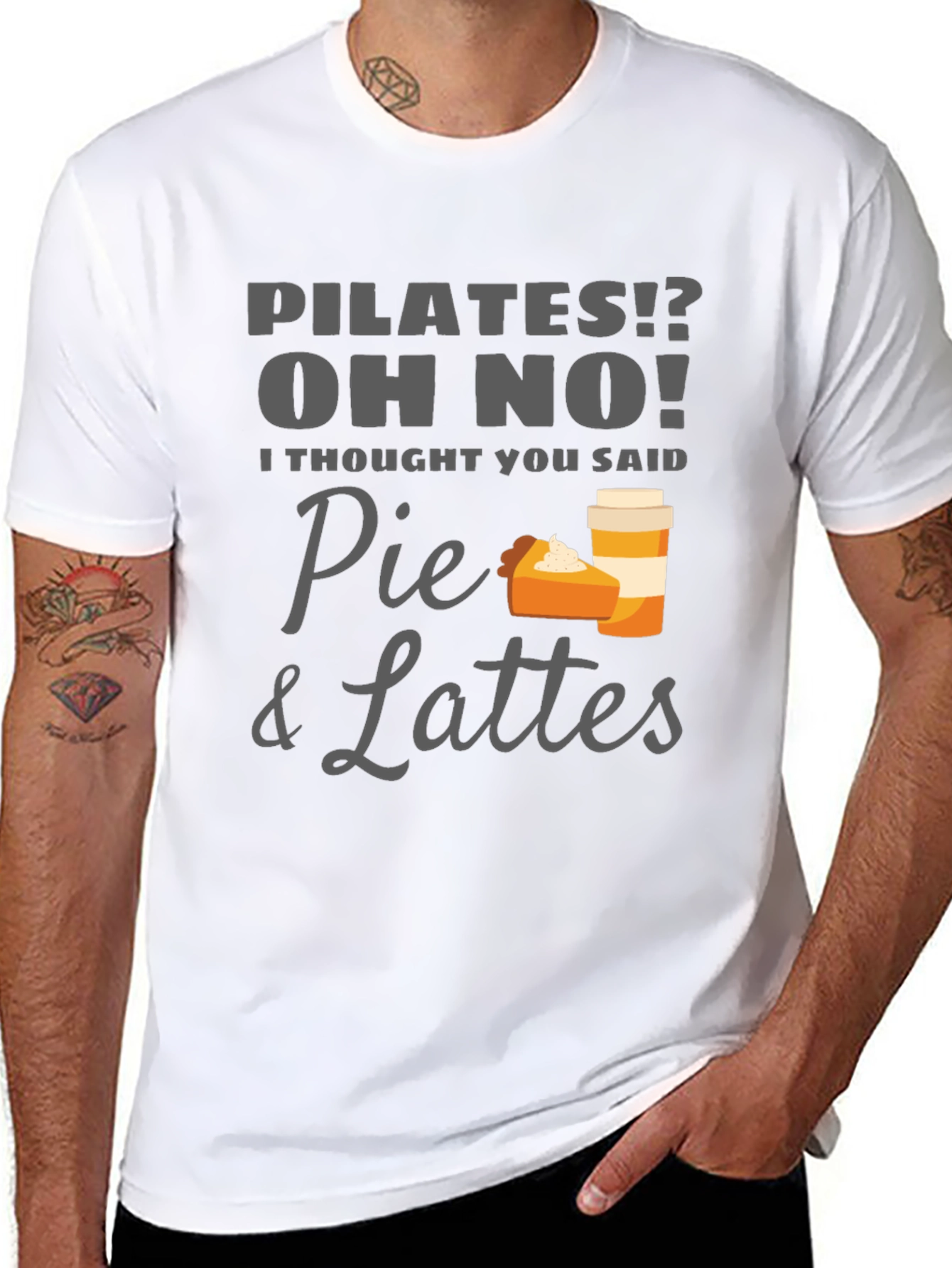 Black Pie & Lattes Graphic Tee - Funny Pilates T-Shirt view 8
