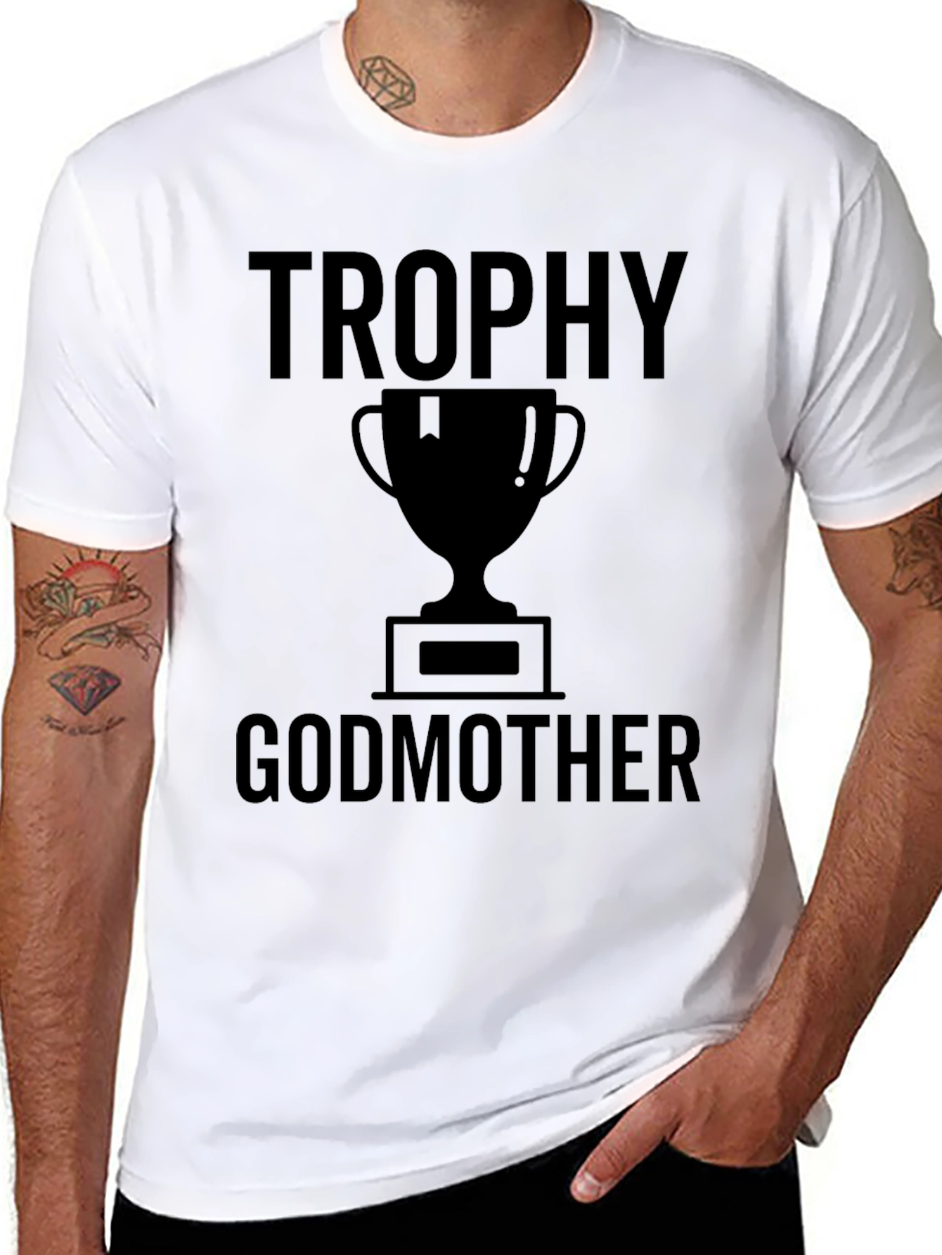 Black Trophy Godmother Graphic Tee - Black view 8