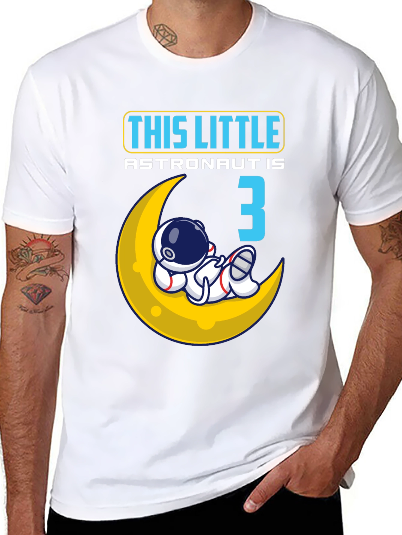 Black Little Astronaut Birthday Shirt - Age 3 view 8
