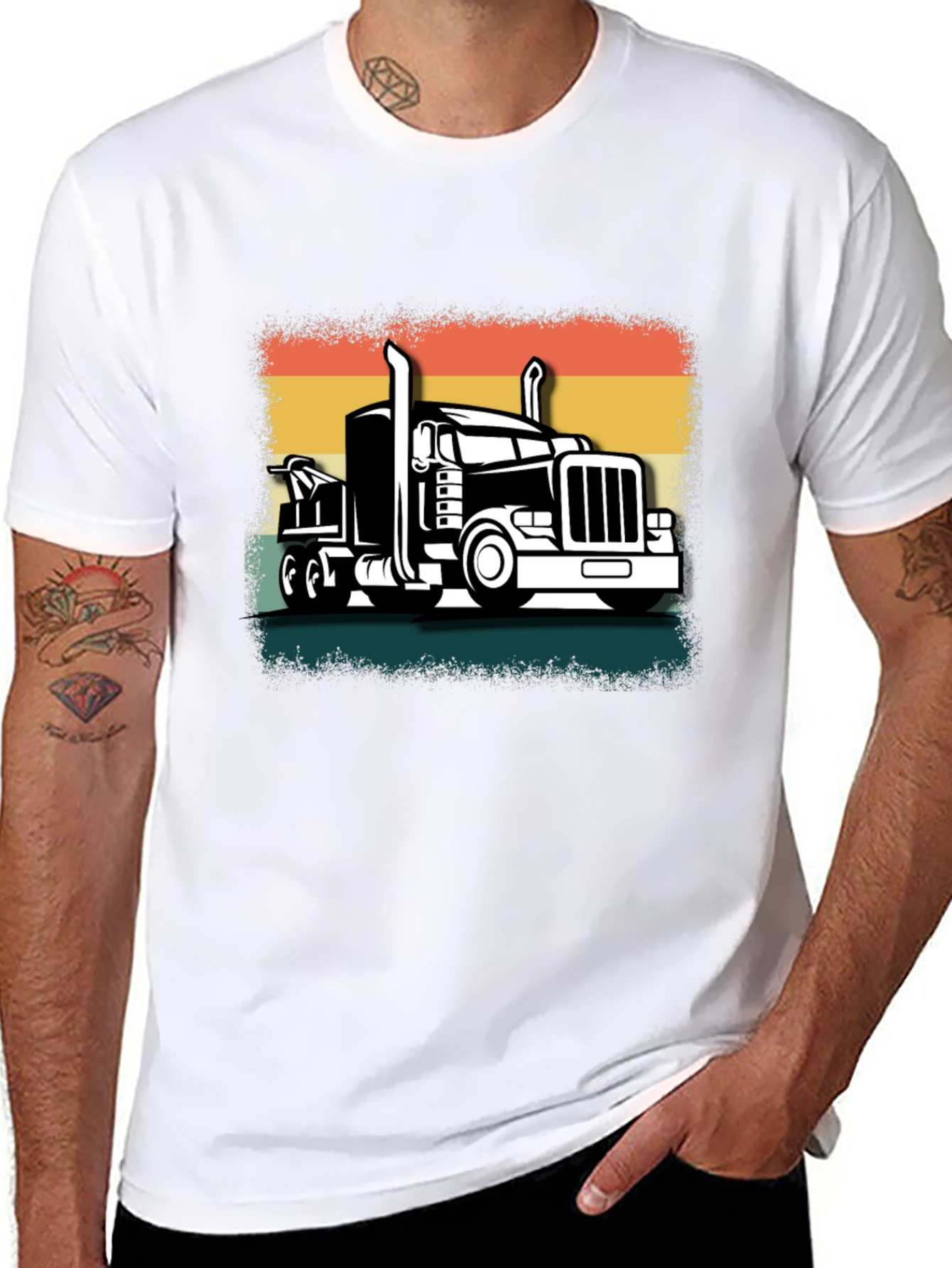 Retro Trucker Tee - Black - 8