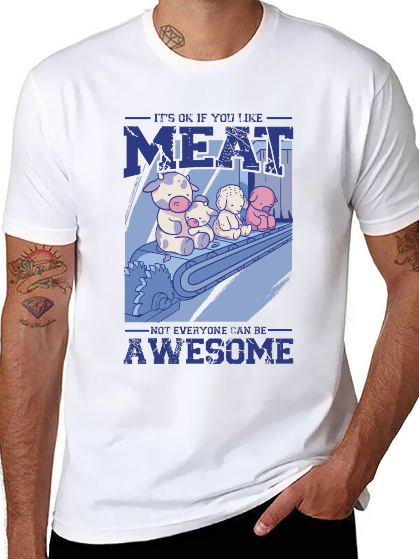 Black Humorous Meat Lover T-Shirt view 8