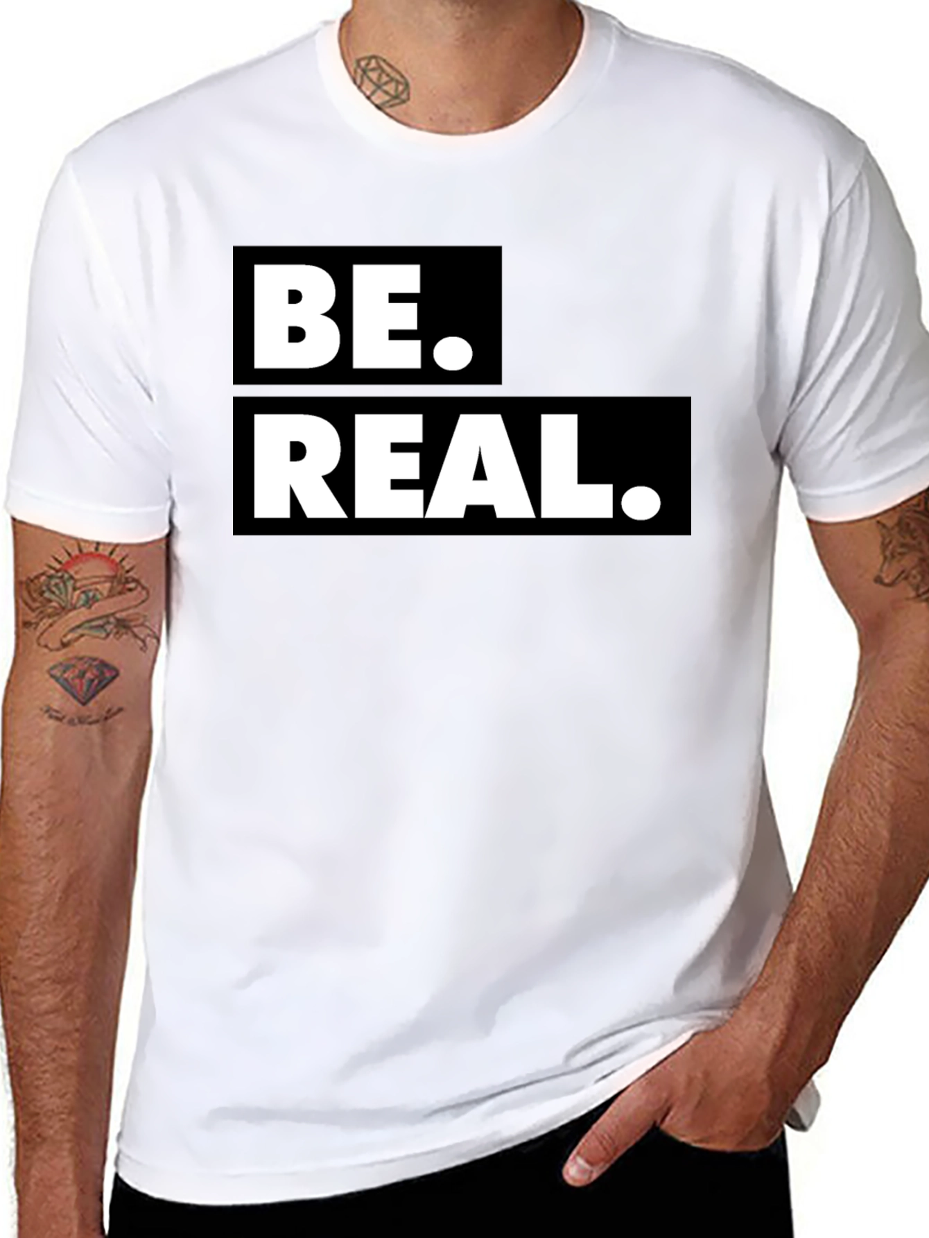 Black Be Real Graphic T-Shirt - Trendy Casual Tee view 8