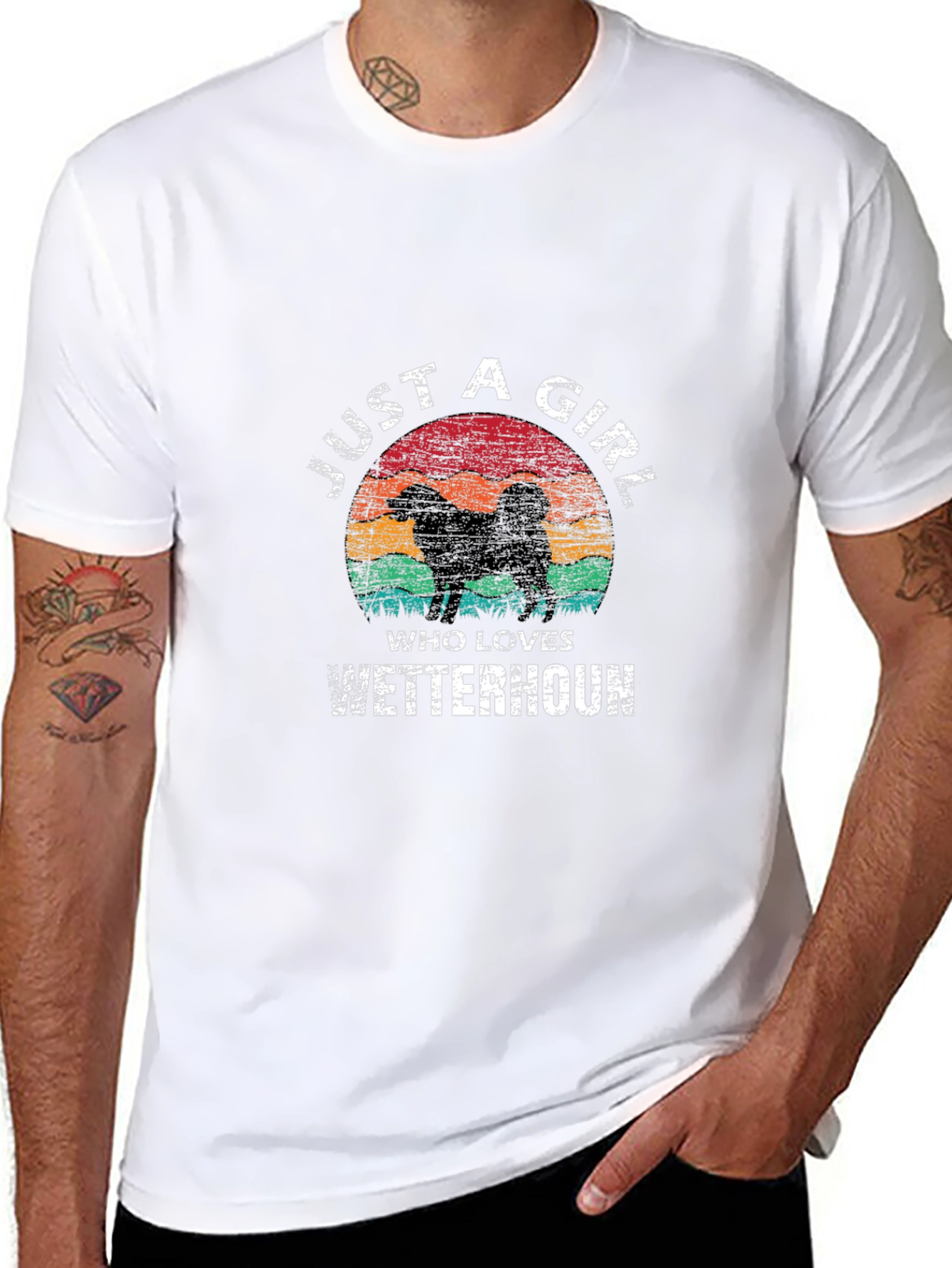 Black Wetterhoun Dog Lover T-Shirt view 8