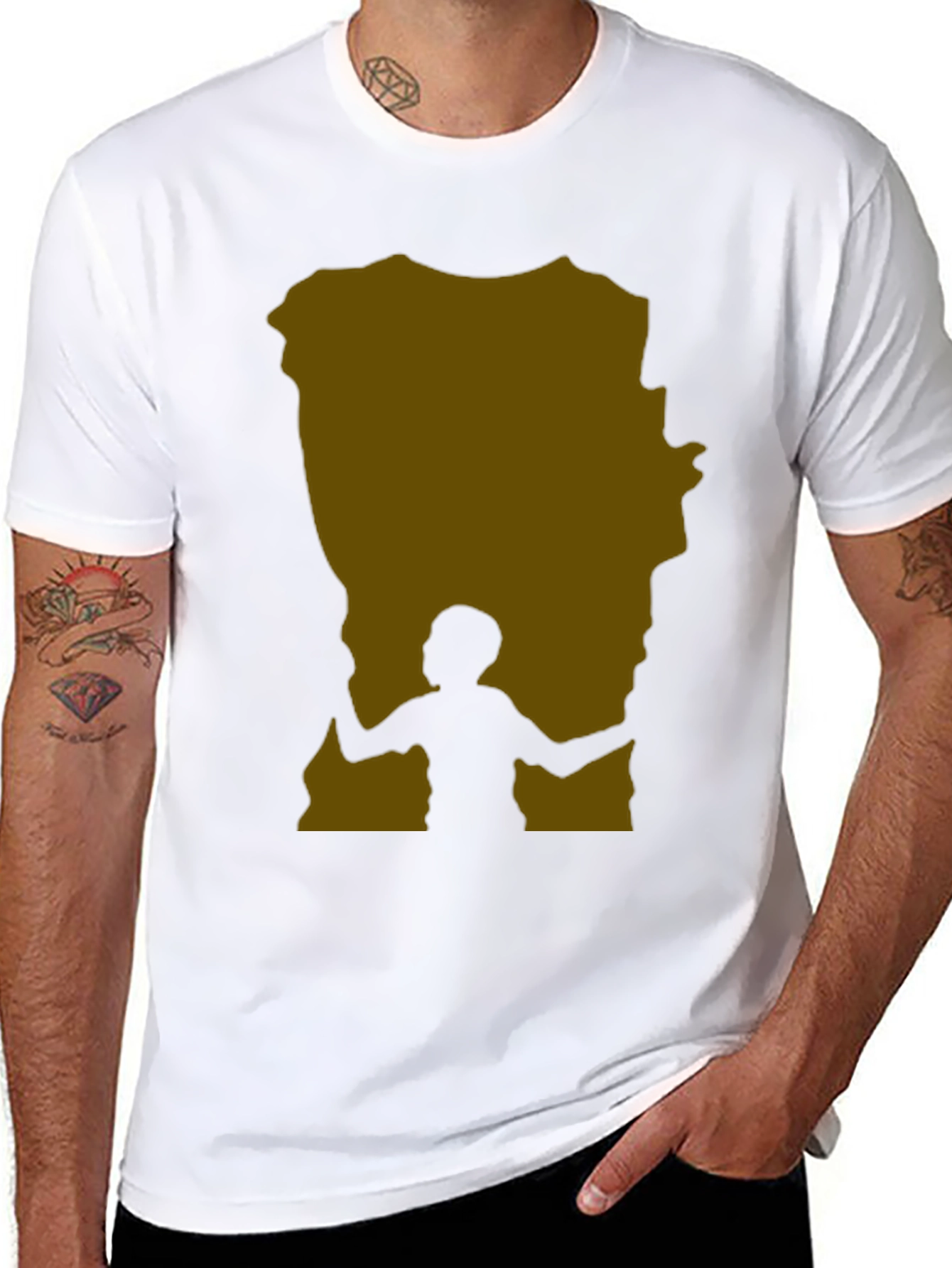 Black Silhouette Atlas T-Shirt - Unique Graphic Tee view 8