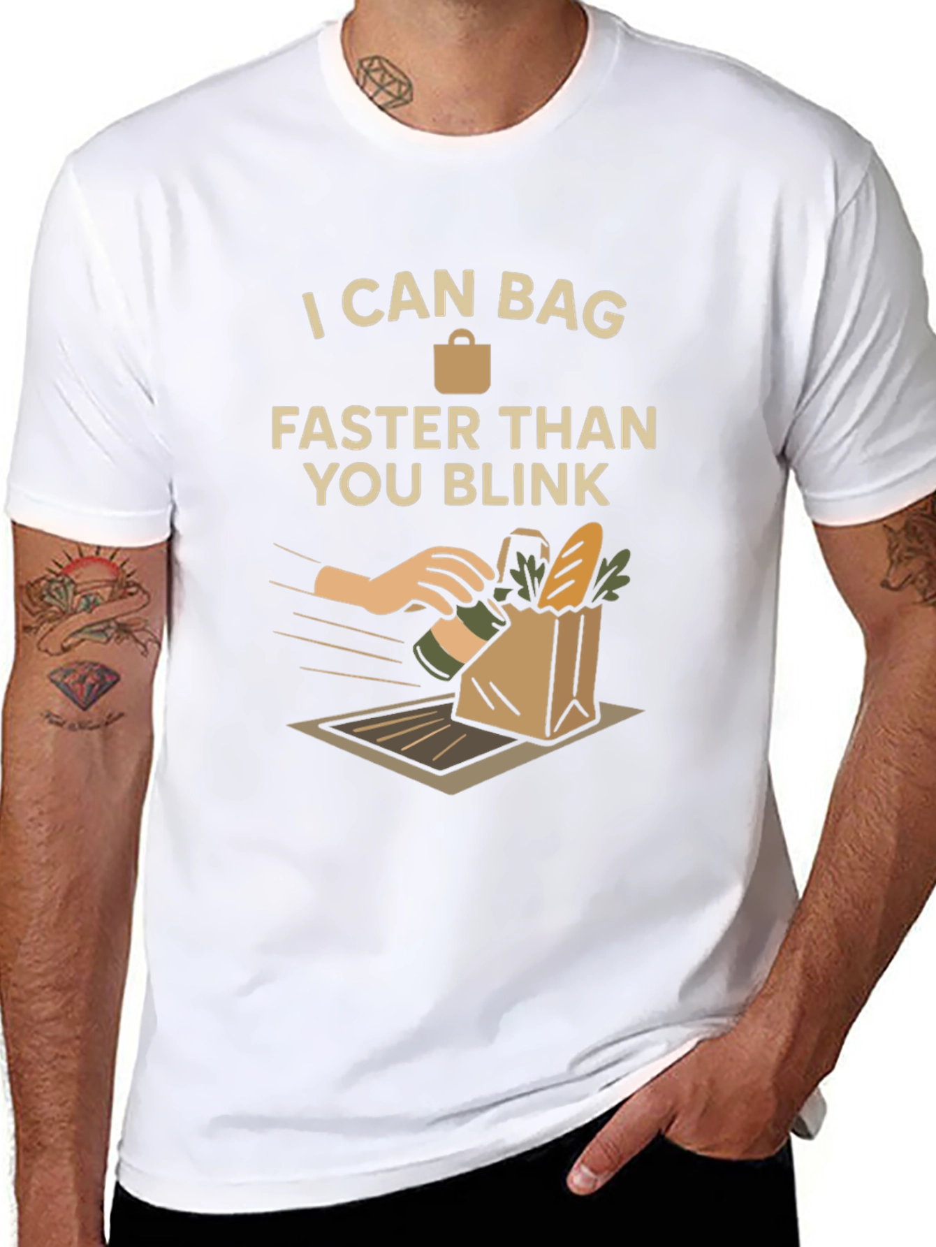 Black I Can Bag Faster T-Shirt view 8