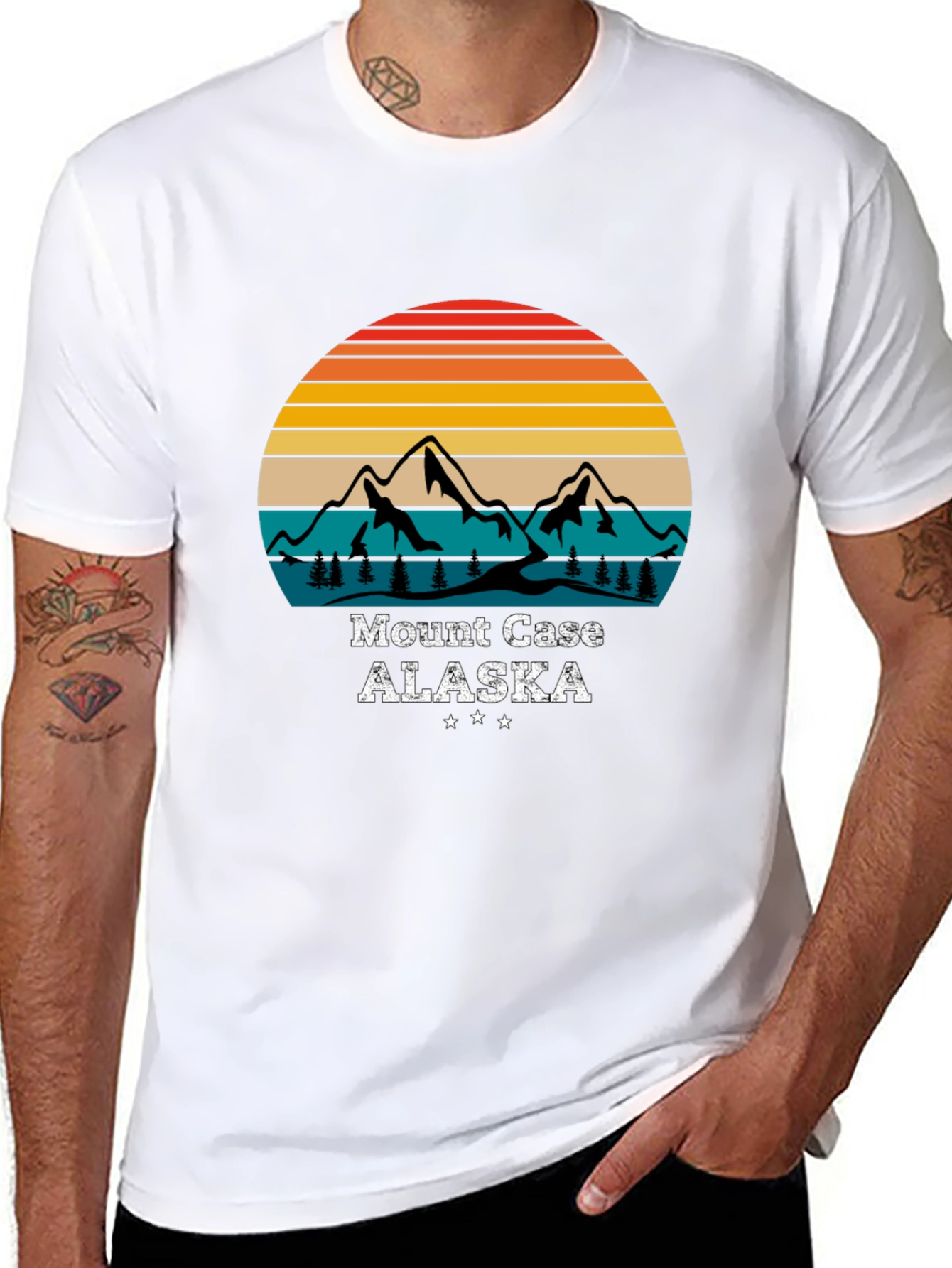 Black Mount Case Alaska Retro Graphic T-Shirt view 8