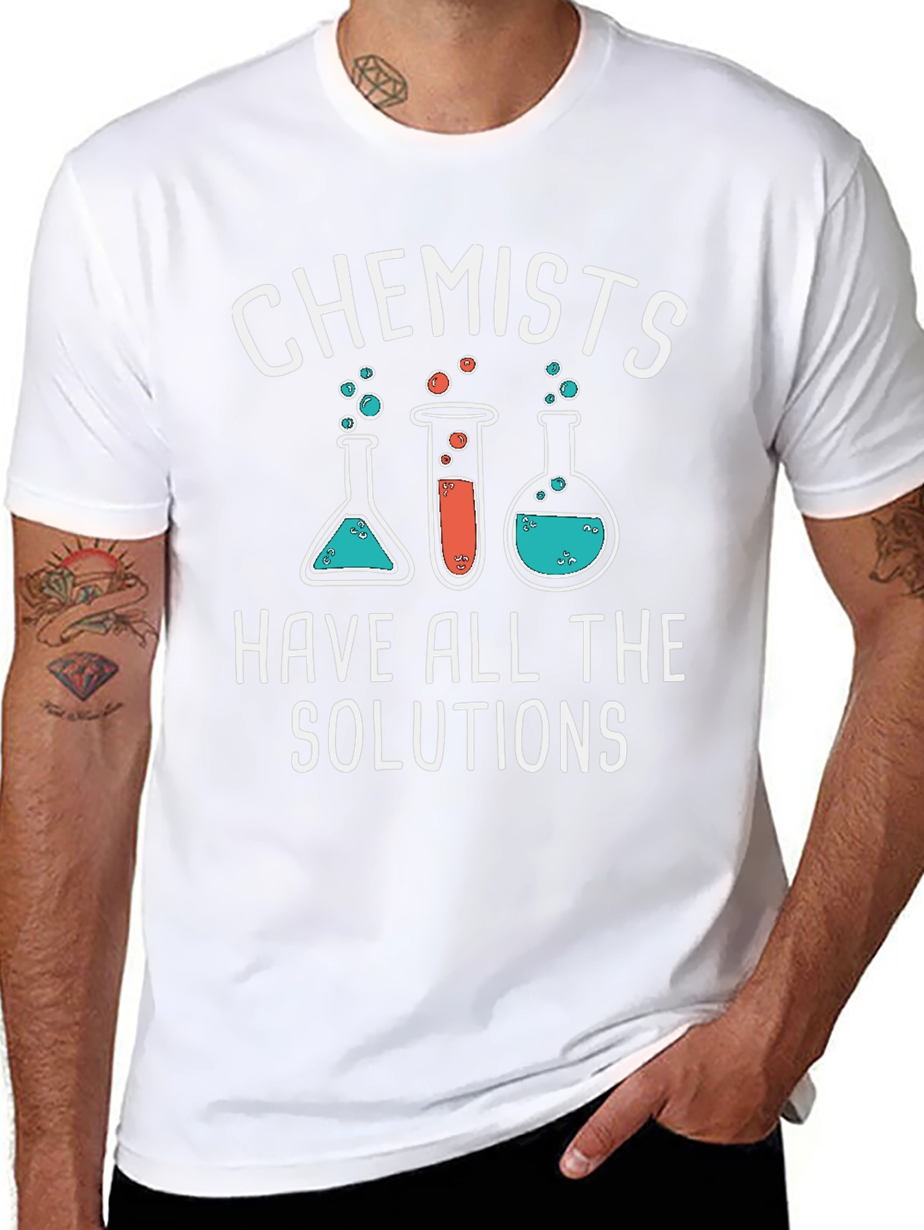 Black Chemist Humor Black T-Shirt - Solutions Graphic Tee view 8
