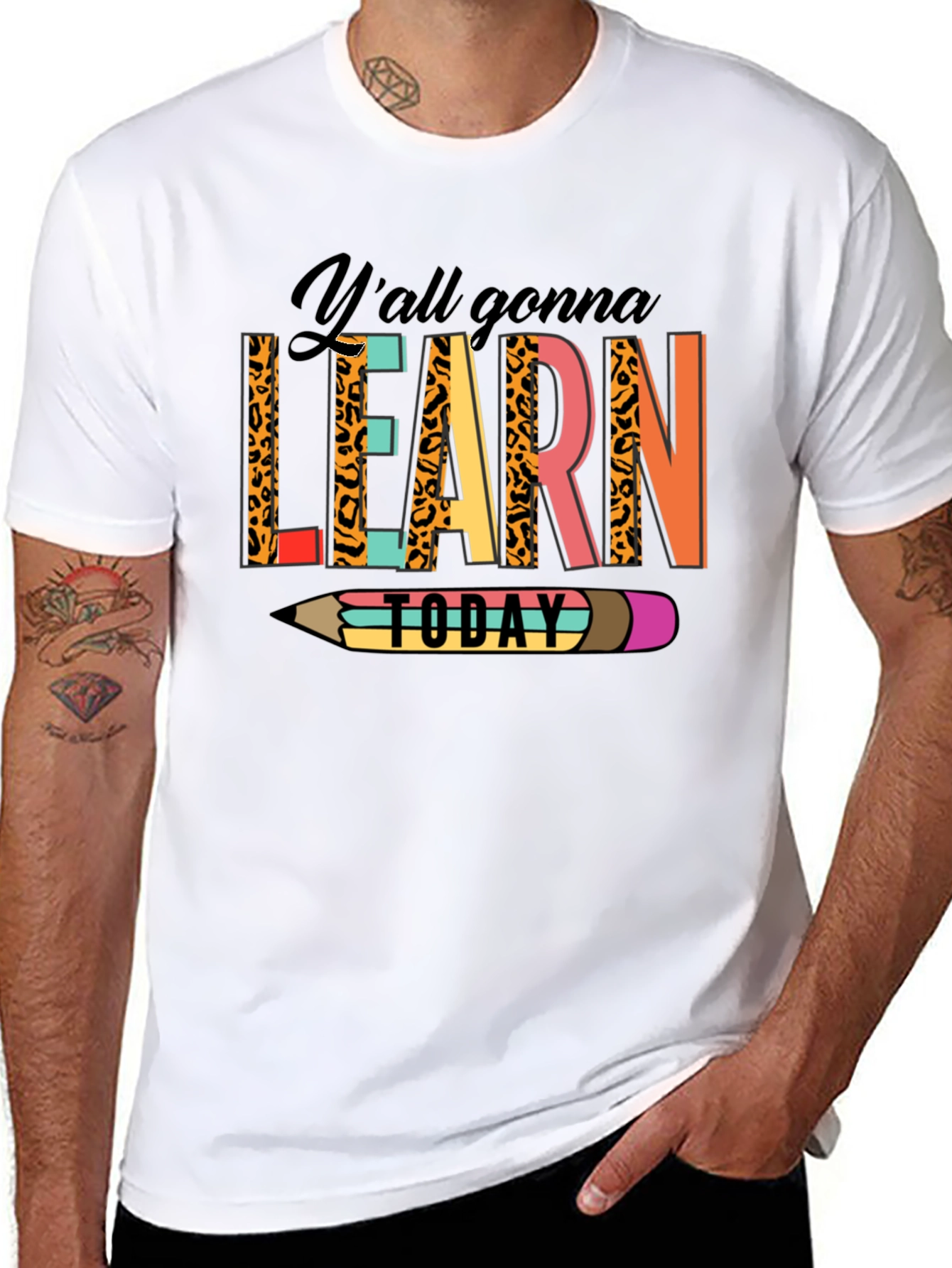 Black Y'all Gonna Learn Today Graphic Tee view 8