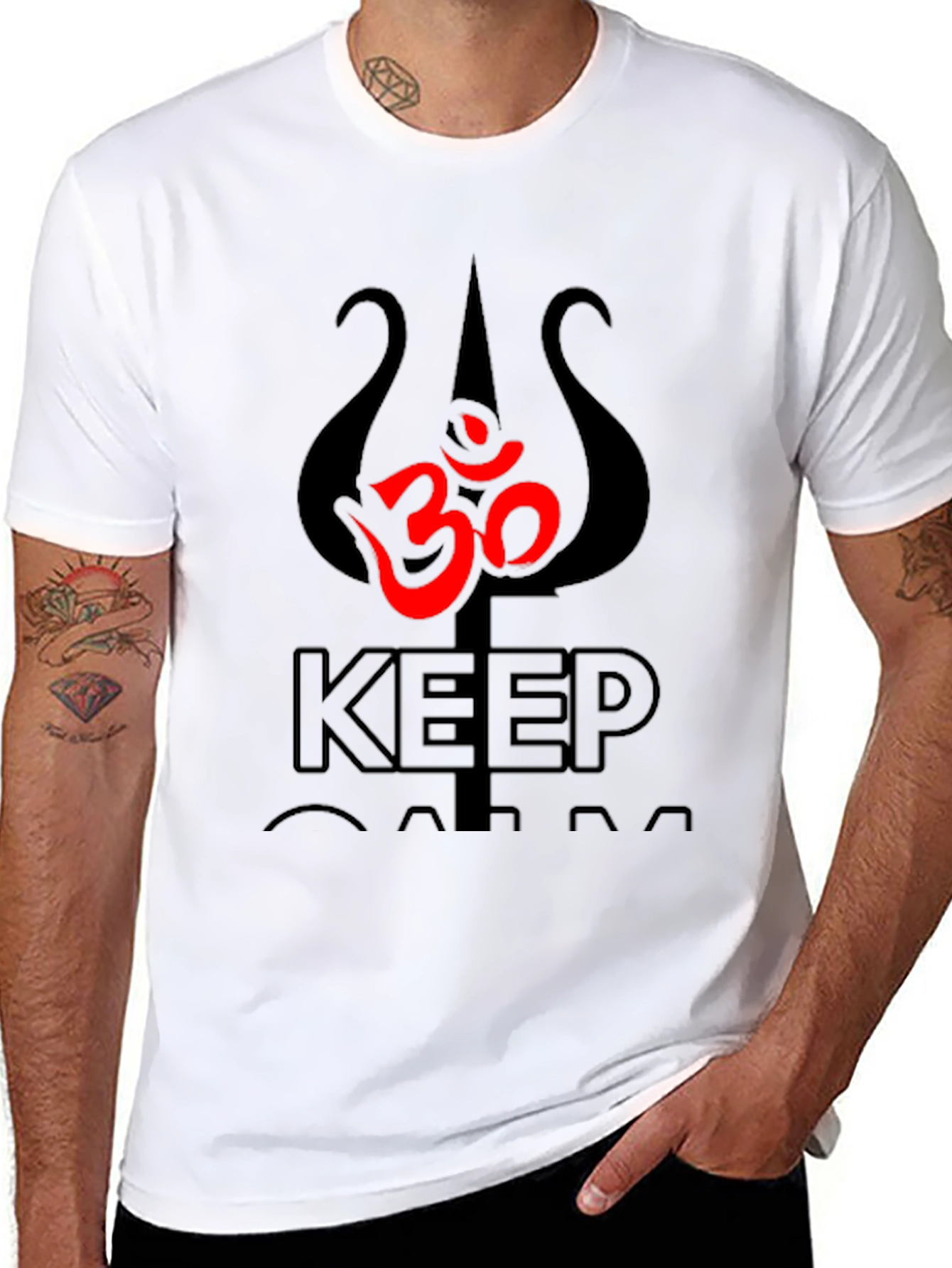 Black Om Symbol Black T-Shirt view 8