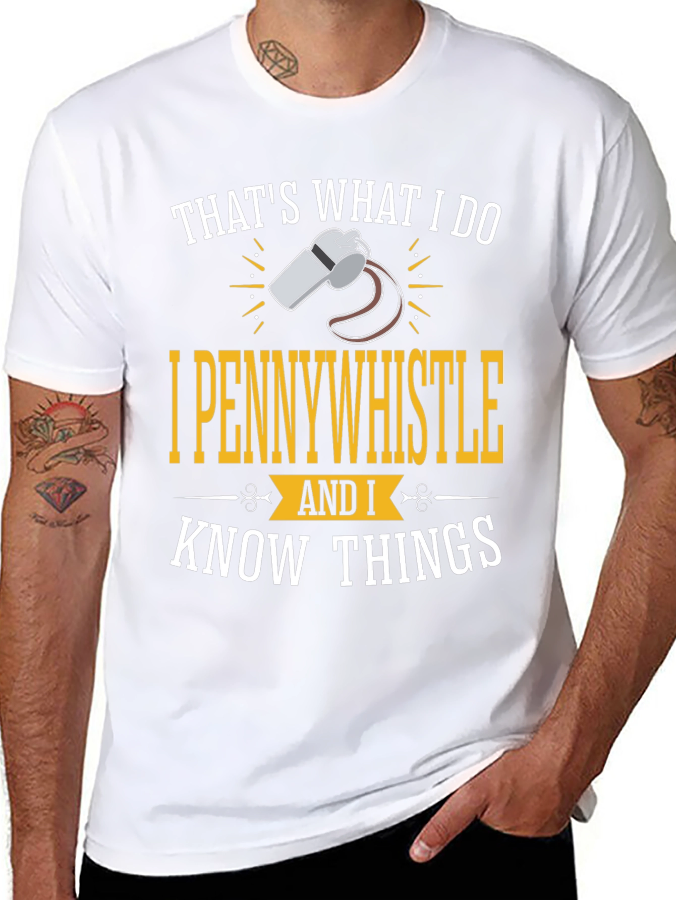 Black I Pennywhistle Funny Graphic T-Shirt view 8