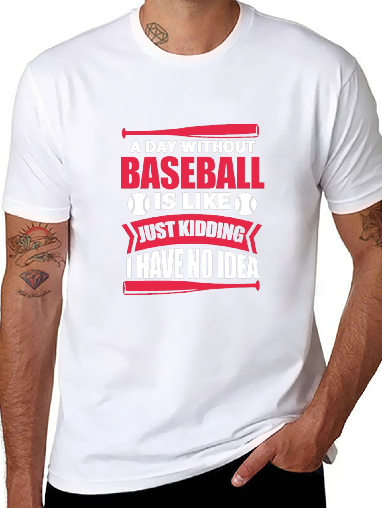 Black Baseball Lover T-Shirt: A Day Without Baseball view 8