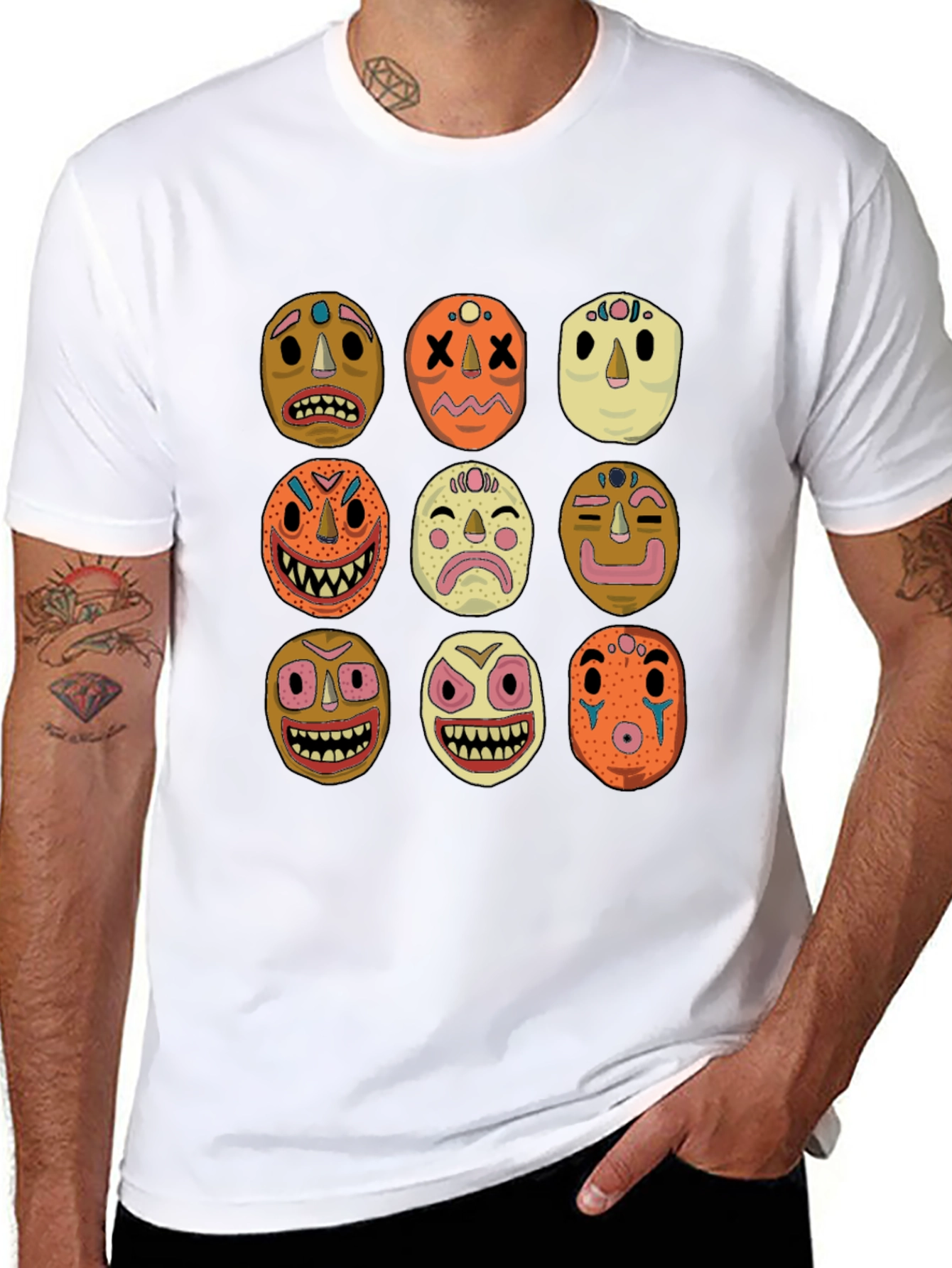 Black Masks Graphic Tee - Unique Design! view 8