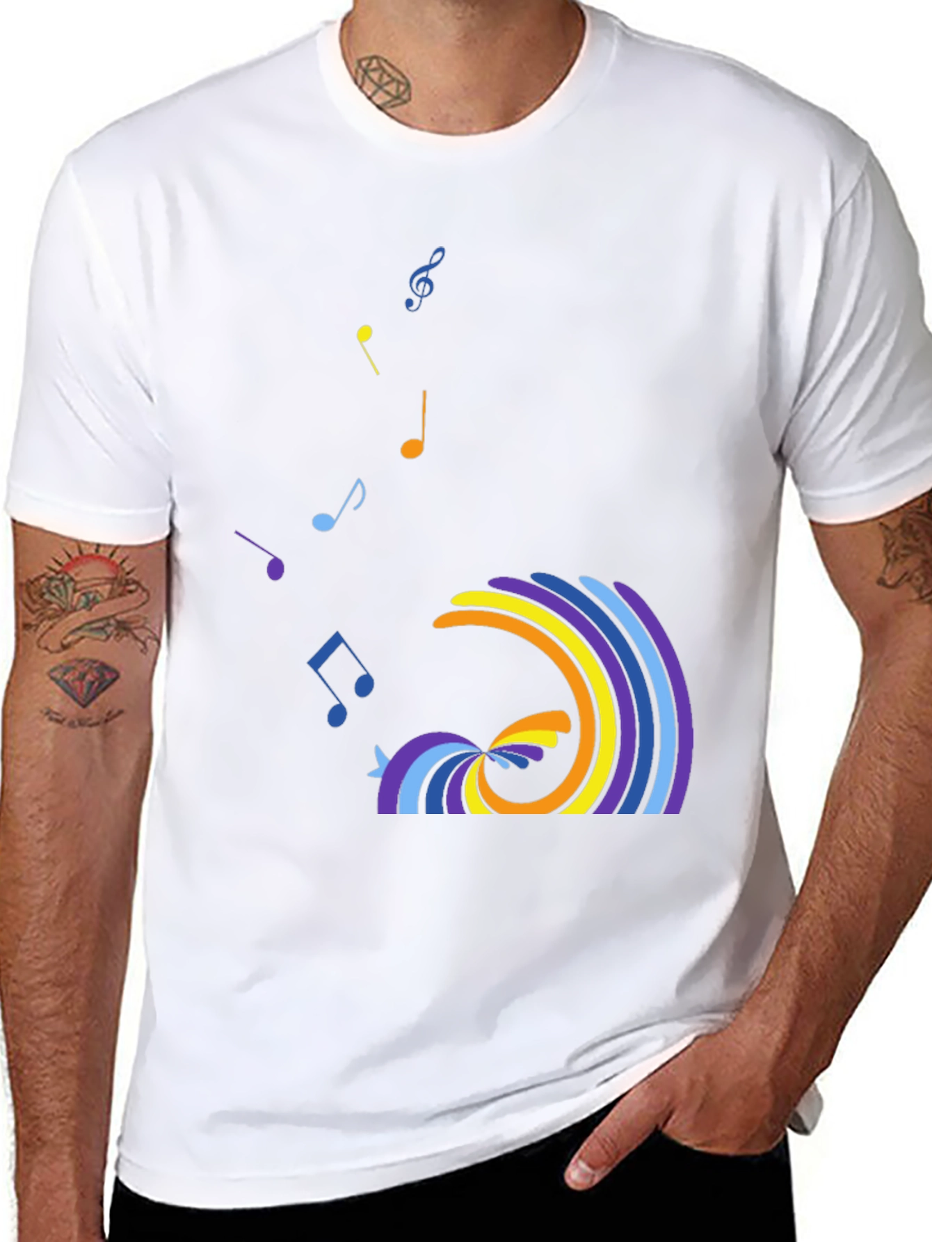 Black Musical Wave Graphic Tee view 8