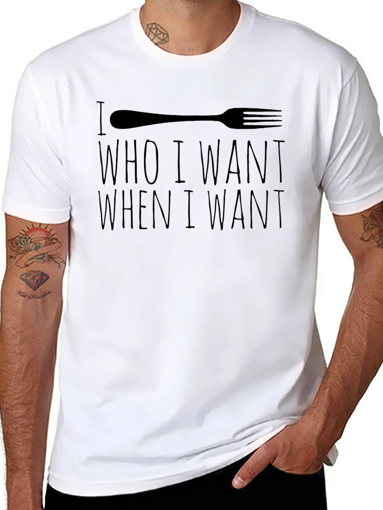 Black Fork Graphic Tee - Eat Who I Want Funny Shirt view 8