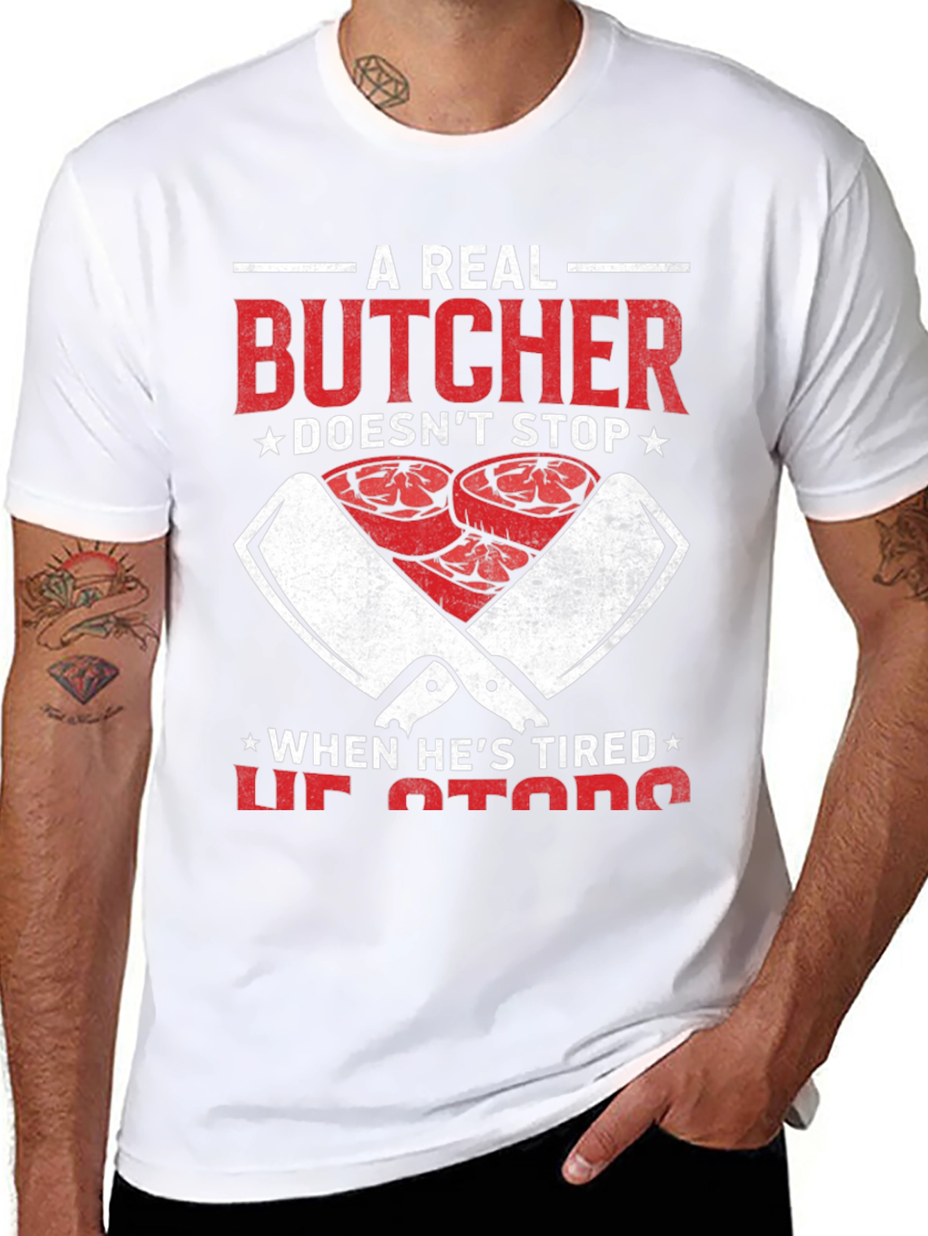 Black A Real Butcher Graphic Tee view 8