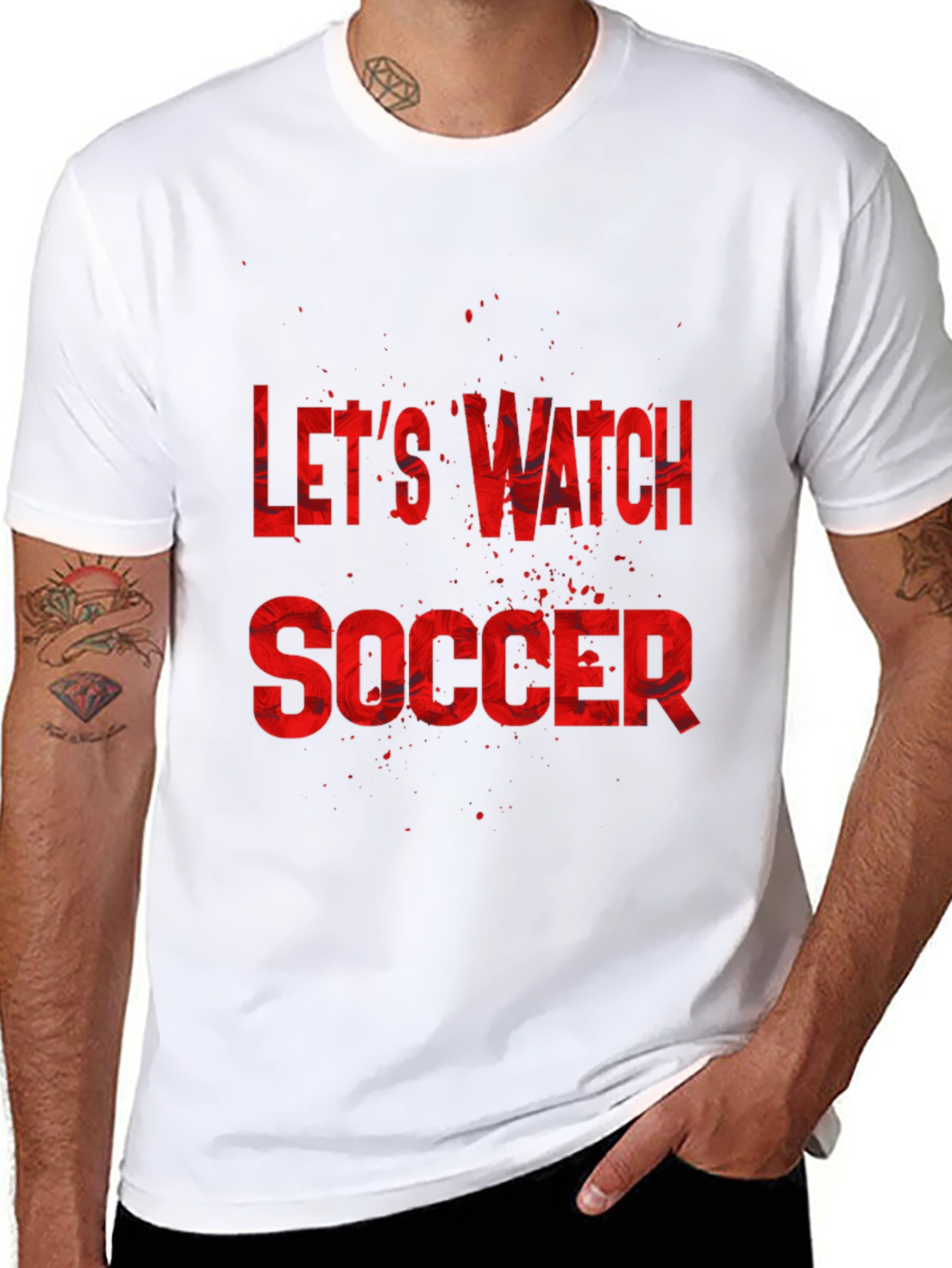 Black Let's Watch Soccer Graphic Tee - Black T-Shirt view 8