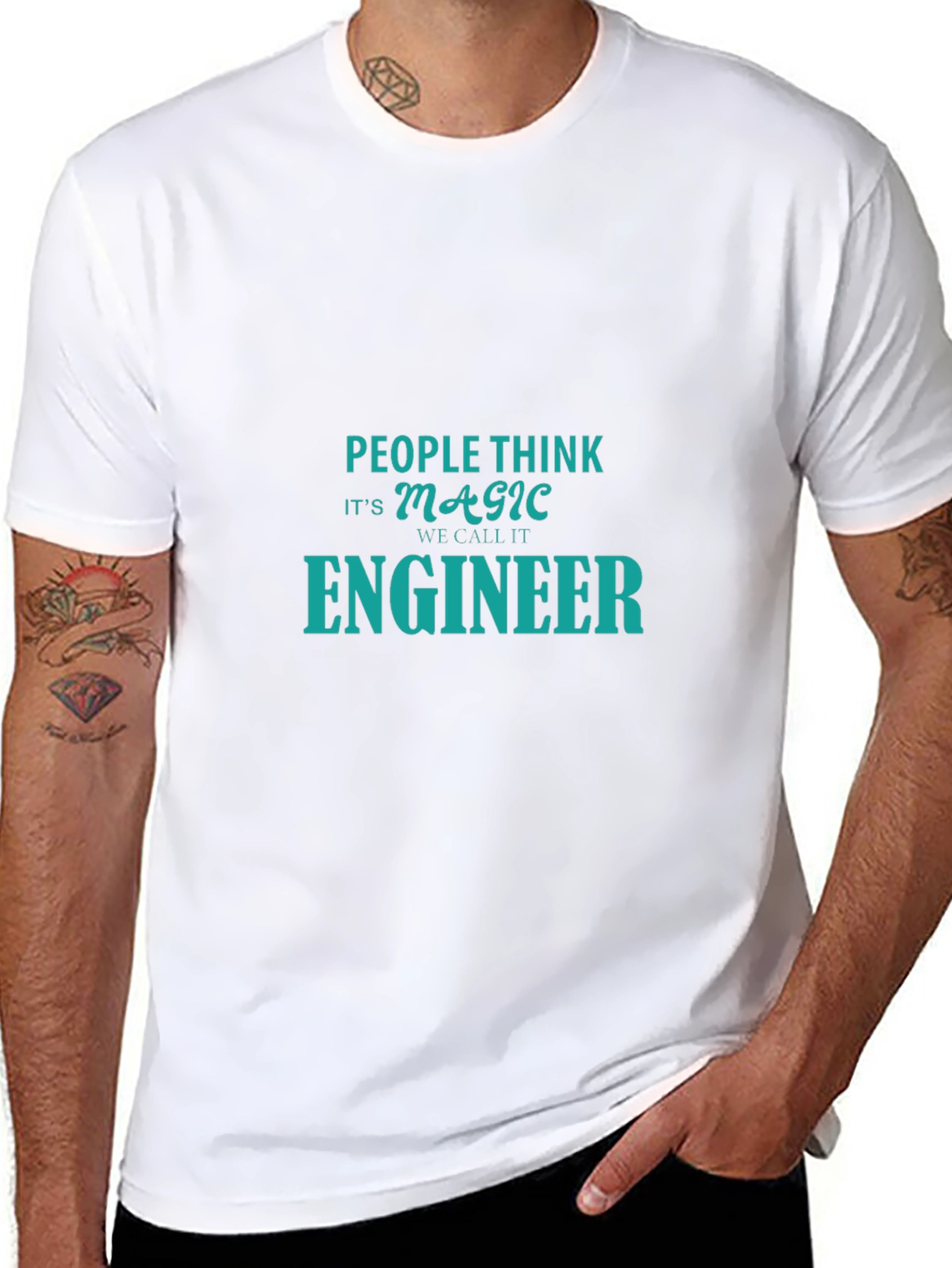 Black Engineer Magic Funny T-Shirt view 8