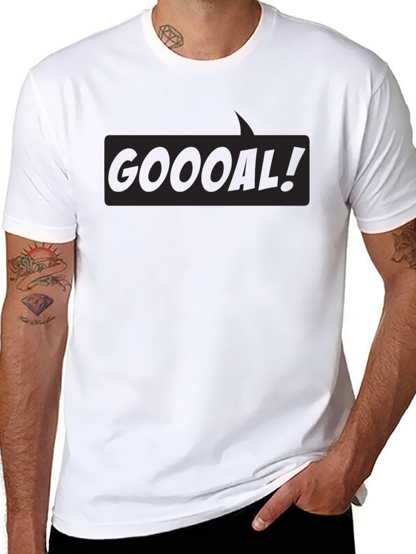 Black GOOOAL! Graphic Tee -  Soccer Fan T-Shirt view 8