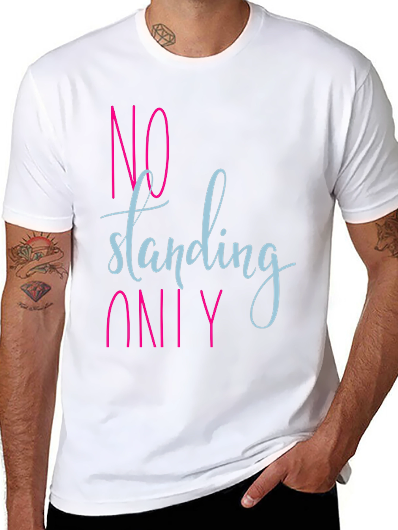Black No Standing Only T-Shirt - Funny Slogan Tee view 8