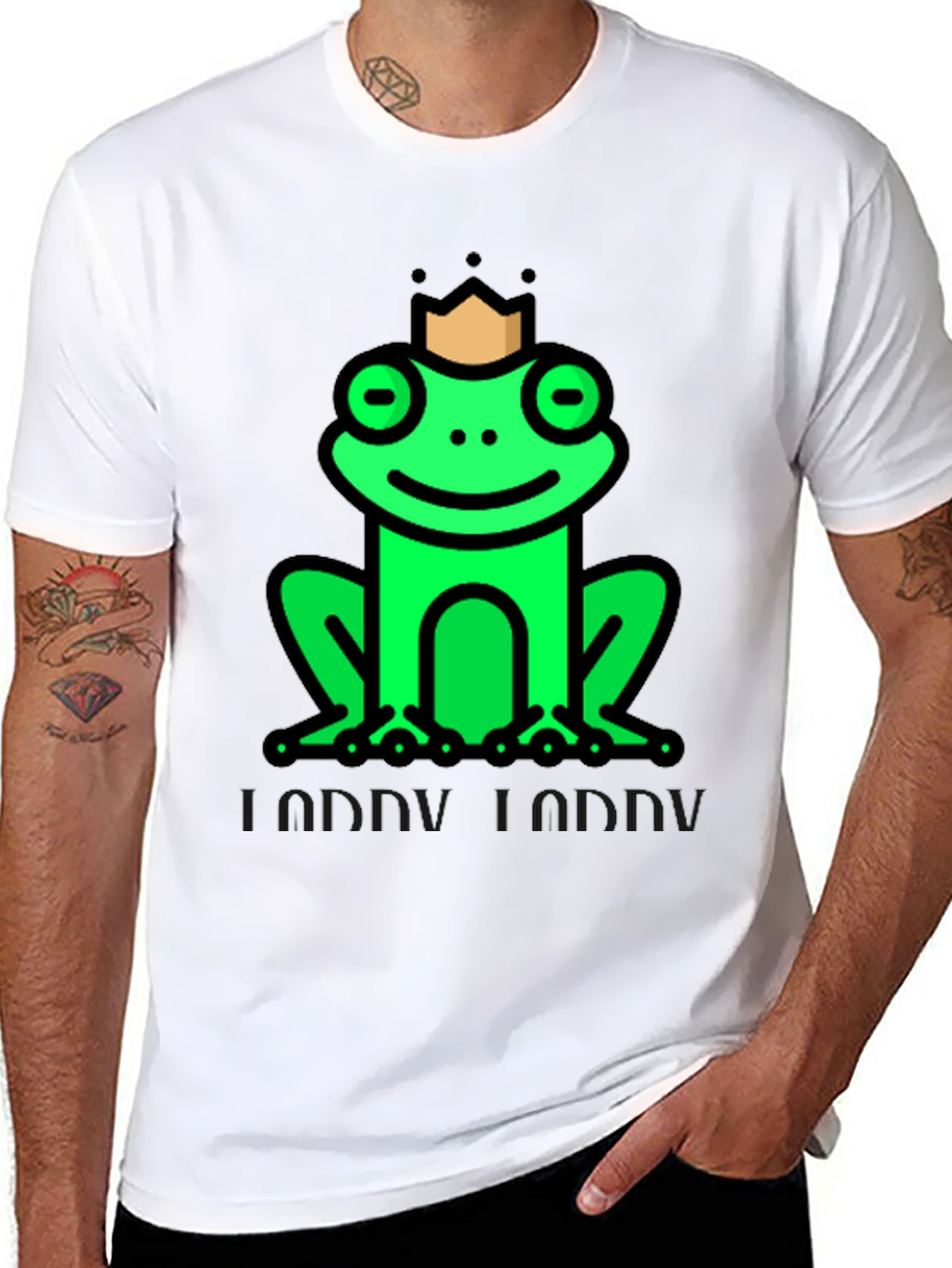 Black Frog Prince T-Shirt - Funny Graphic Tee view 8