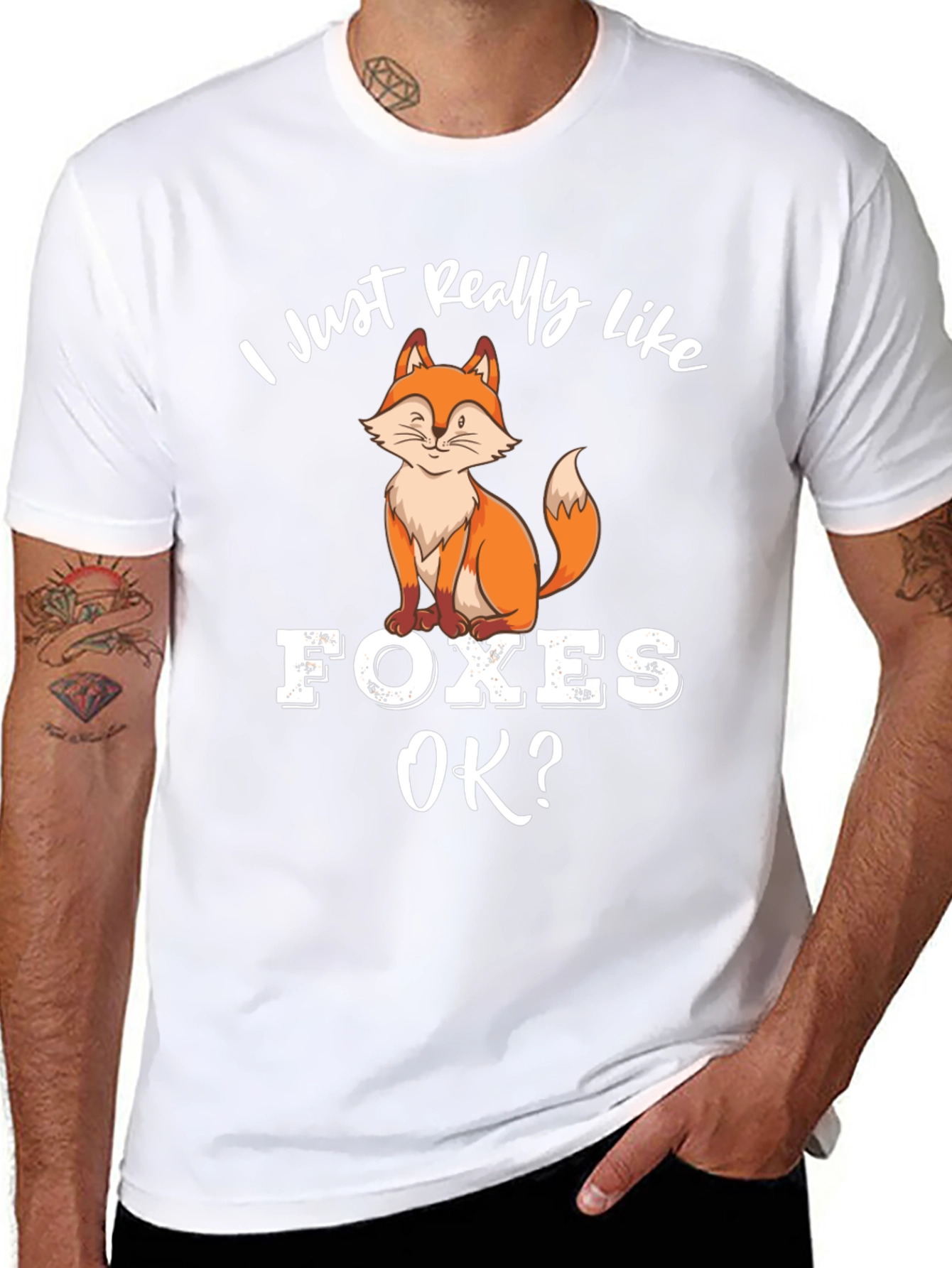 Black I Just Really Like Foxes T-Shirt view 8