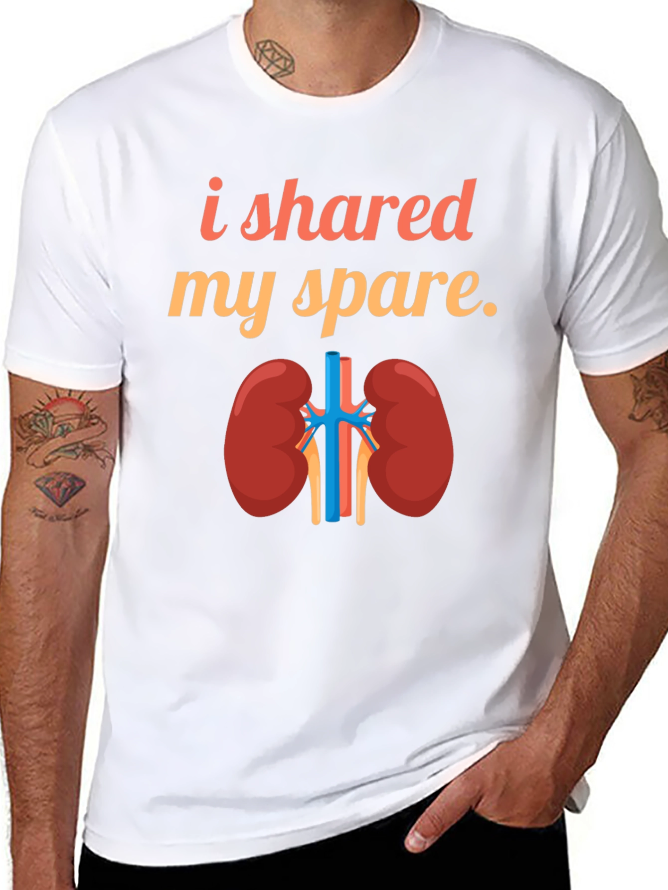 Black Kidney Donor T-Shirt - I Shared My Spare view 8