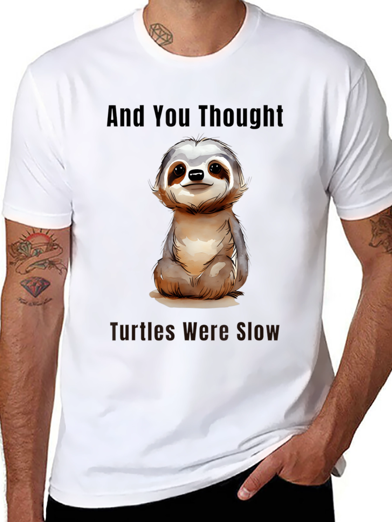 Black Sloth Lover T-Shirt: Slow & Steady Wins view 8