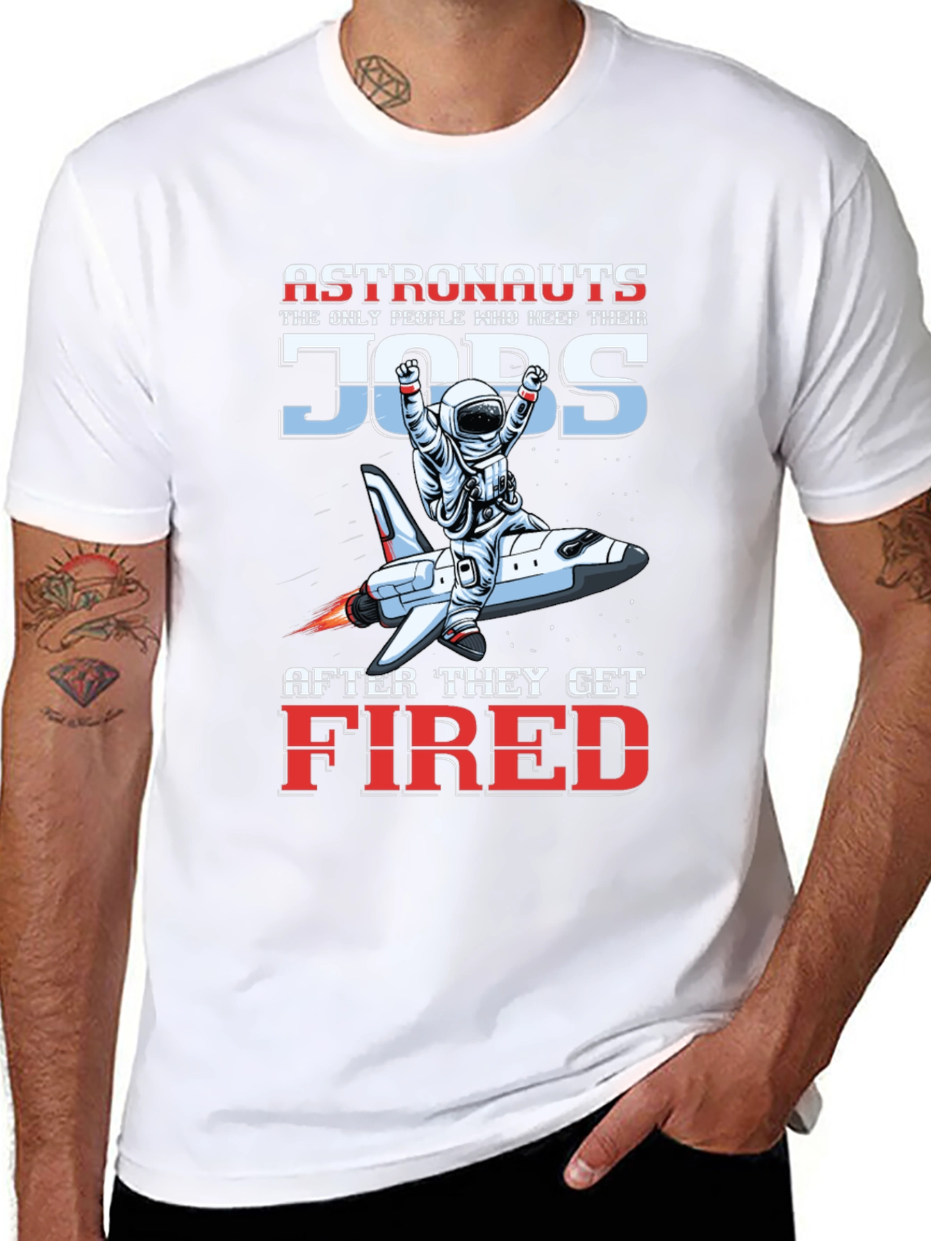 Black Astronaut Fired T-Shirt - Keep Their Jobs! view 8