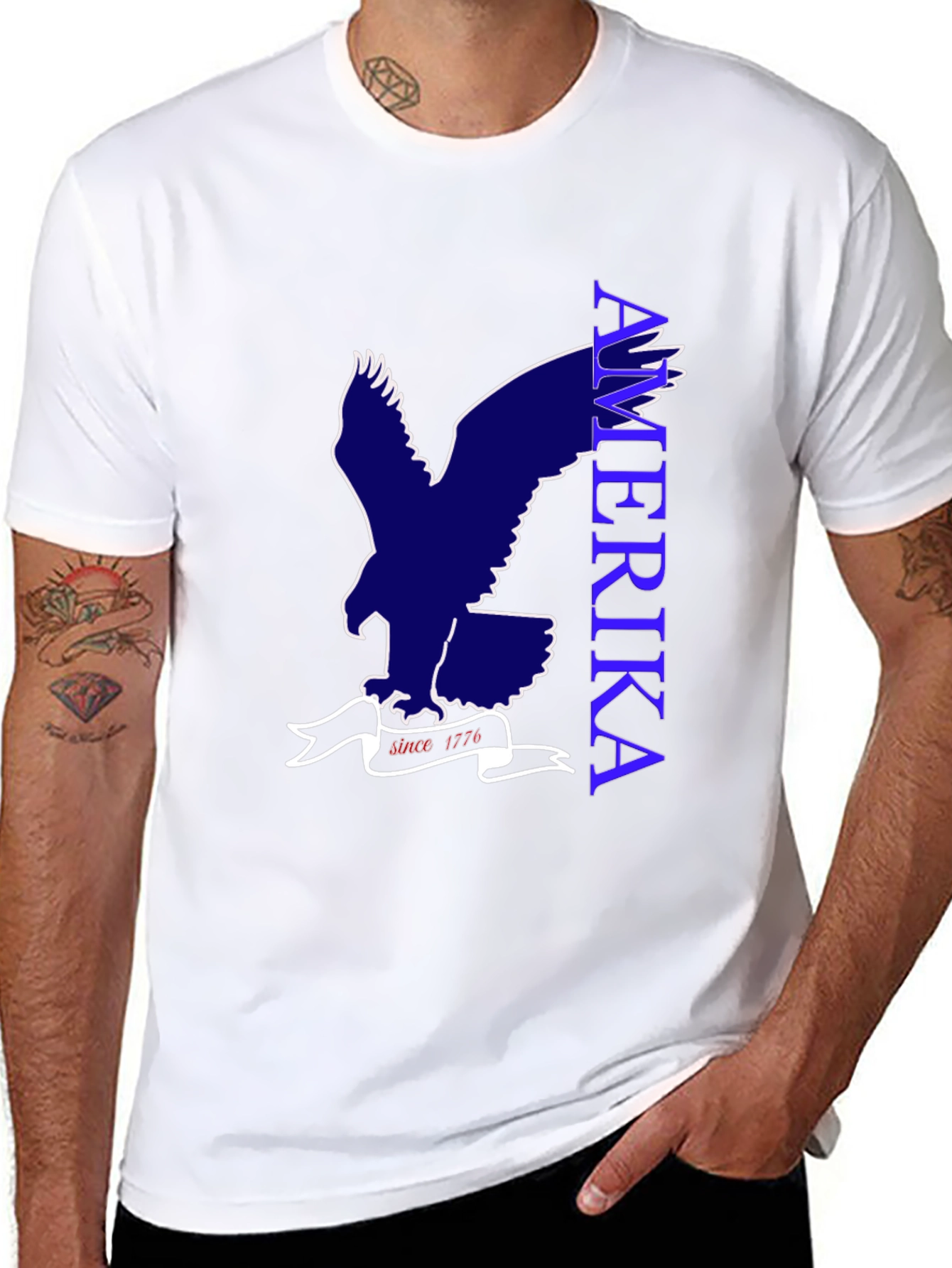 Black Americana Eagle Graphic Tee - Black Patriotic T-Shirt view 8
