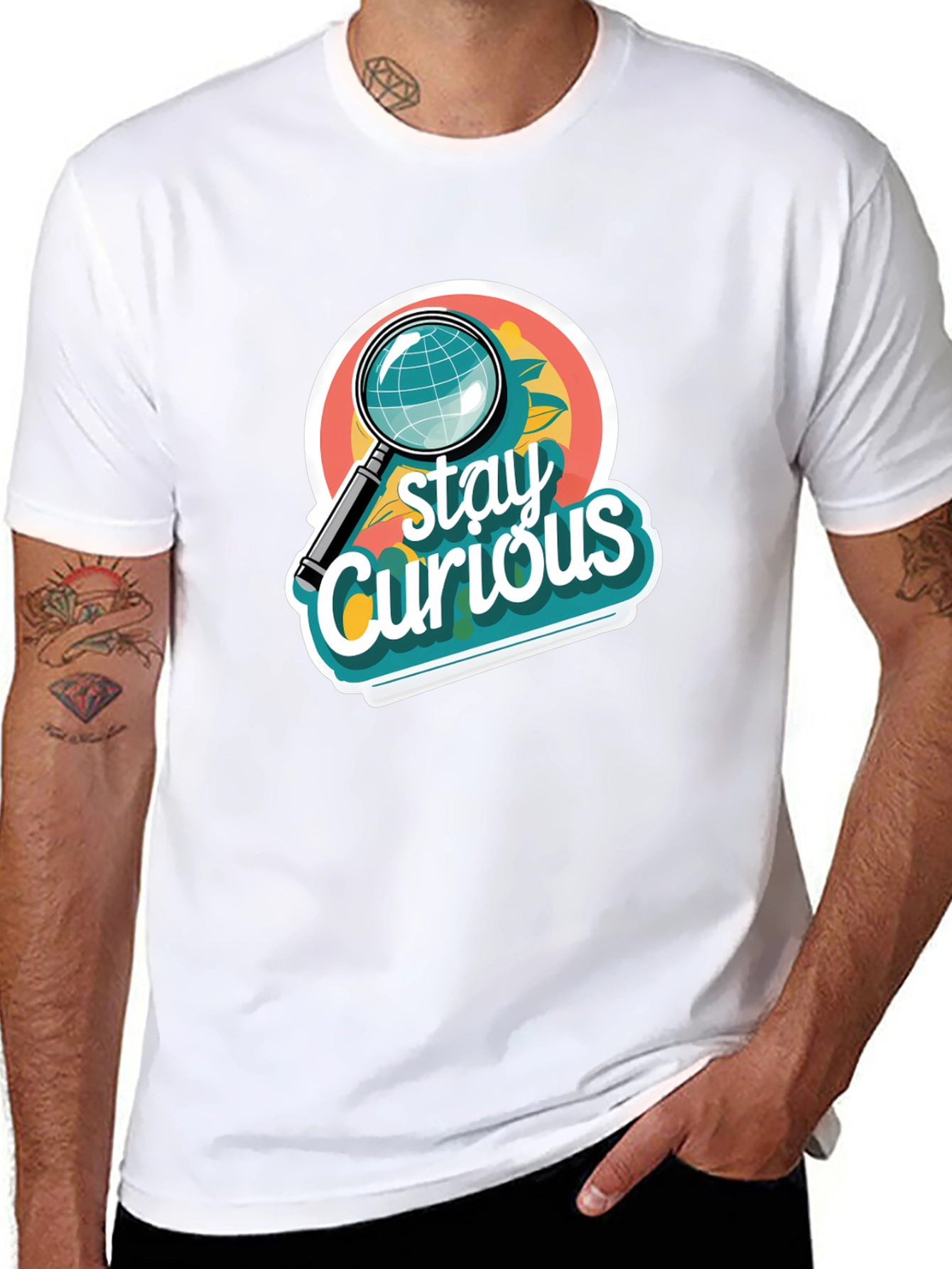 Black Stay Curious Graphic T-Shirt view 8