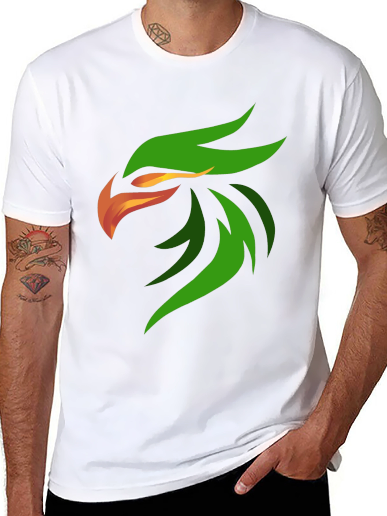 Black Bold Eagle Graphic Black T-Shirt view 8