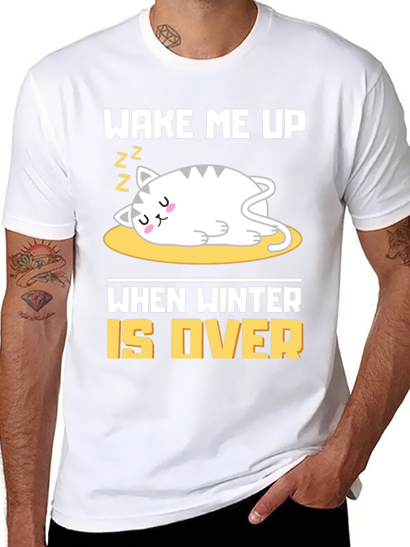 Black Wake Me Up When Winter Is Over T-Shirt view 8