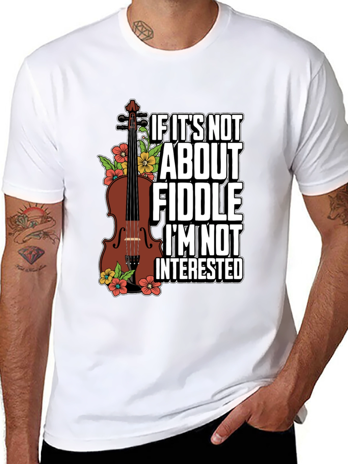 Black Fiddle Lover T-Shirt - If It's Not About Fiddle Tee view 8