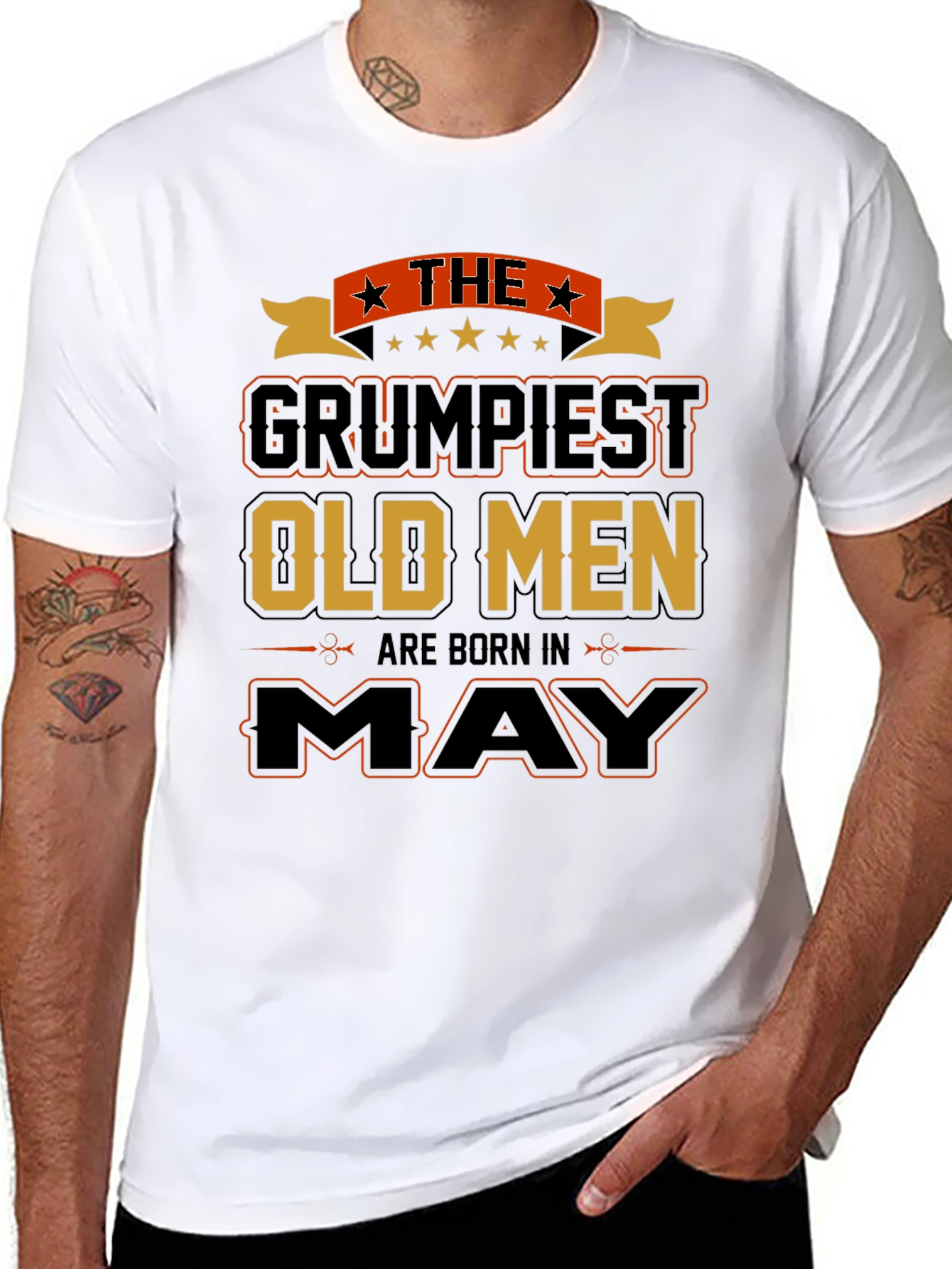 Black Grumpiest Old Men Born In May T-Shirt view 8