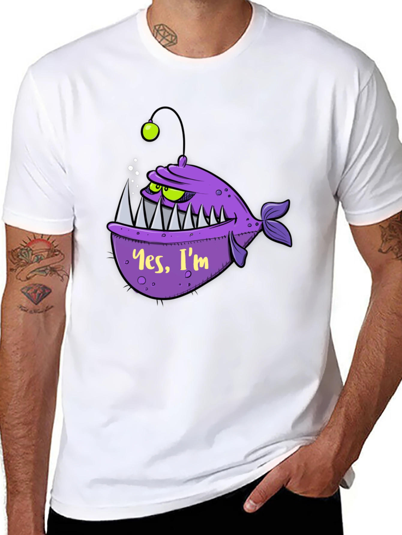 Black Angler Fish Graphic Tee - Yes, I'm Scary! view 8