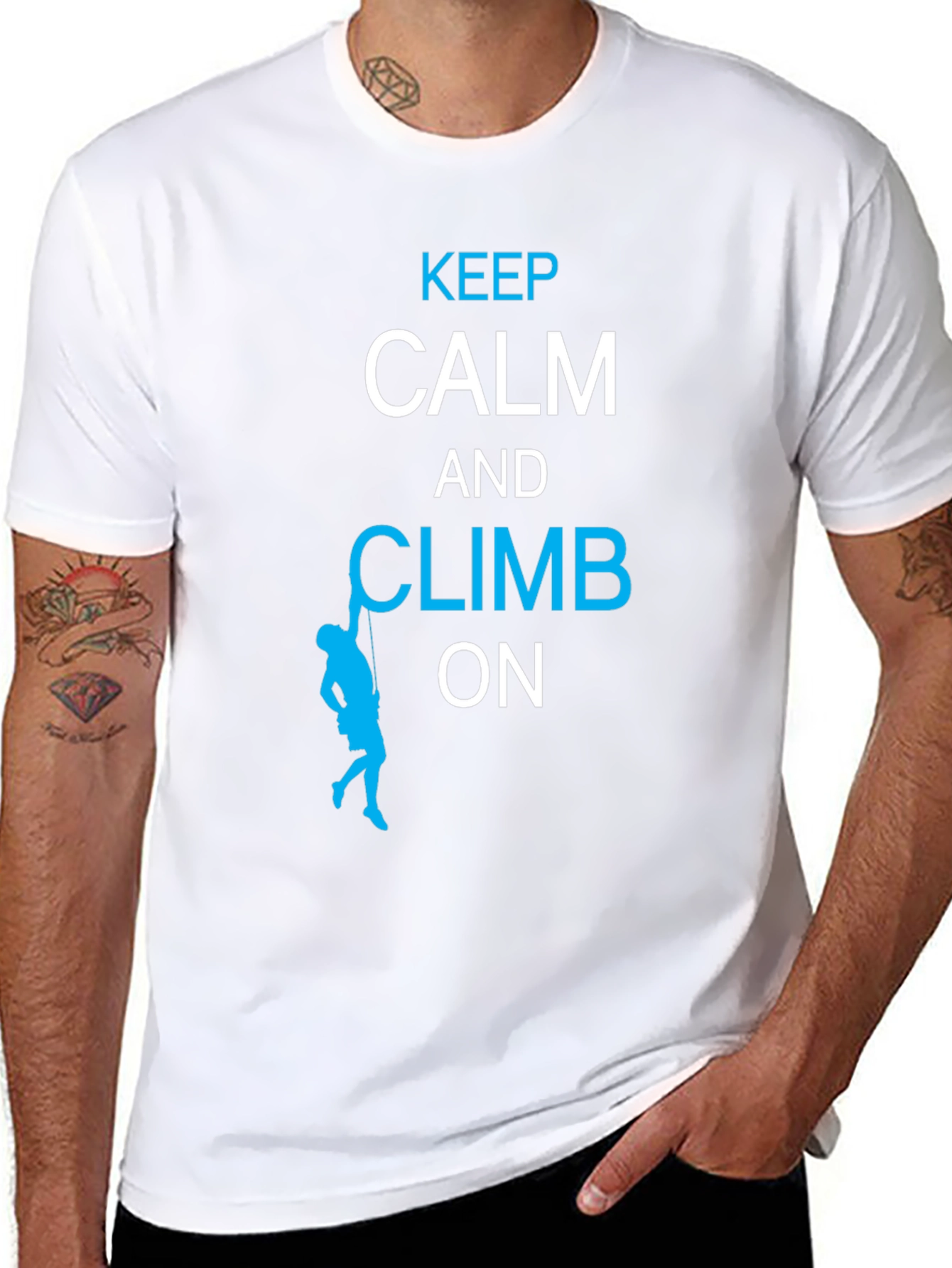 Black Keep Calm and Climb On T-Shirt view 8